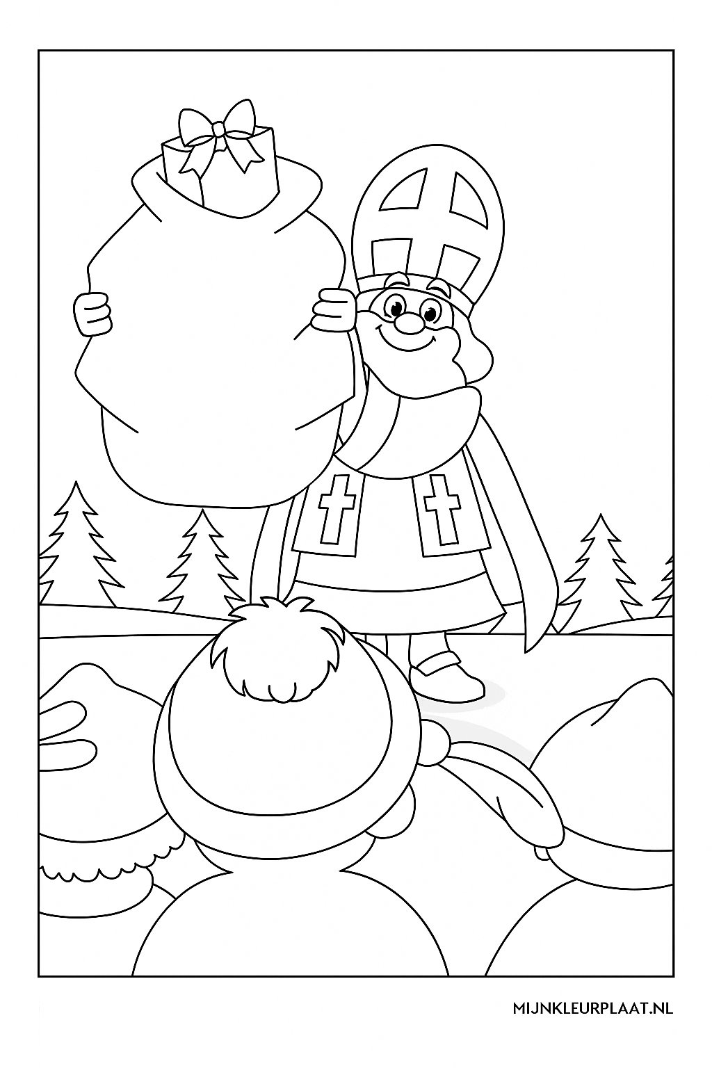 Sinterklaas Variant 3 coloring page for children