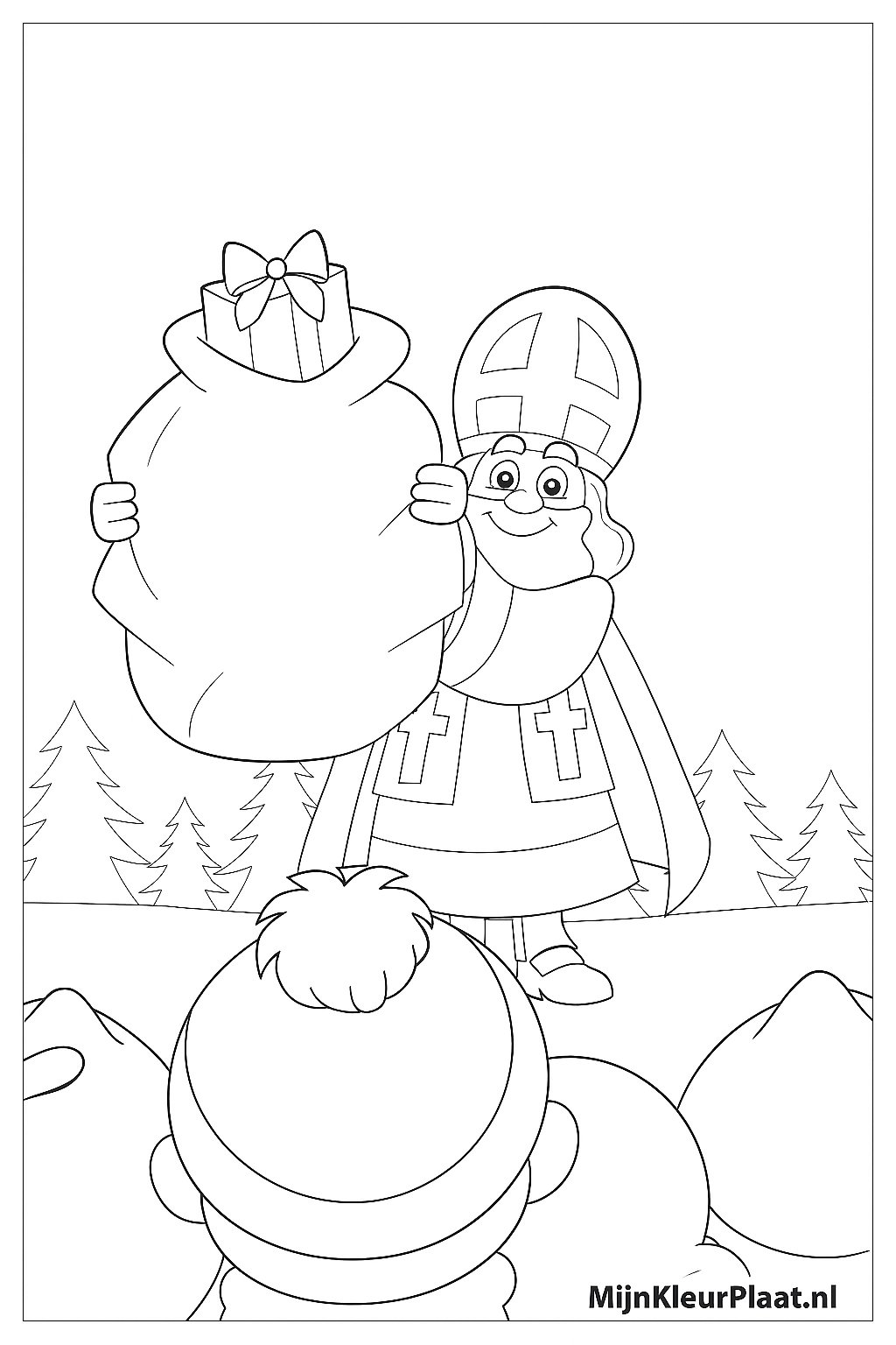 Sinterklaas Variant 4 coloring page for children