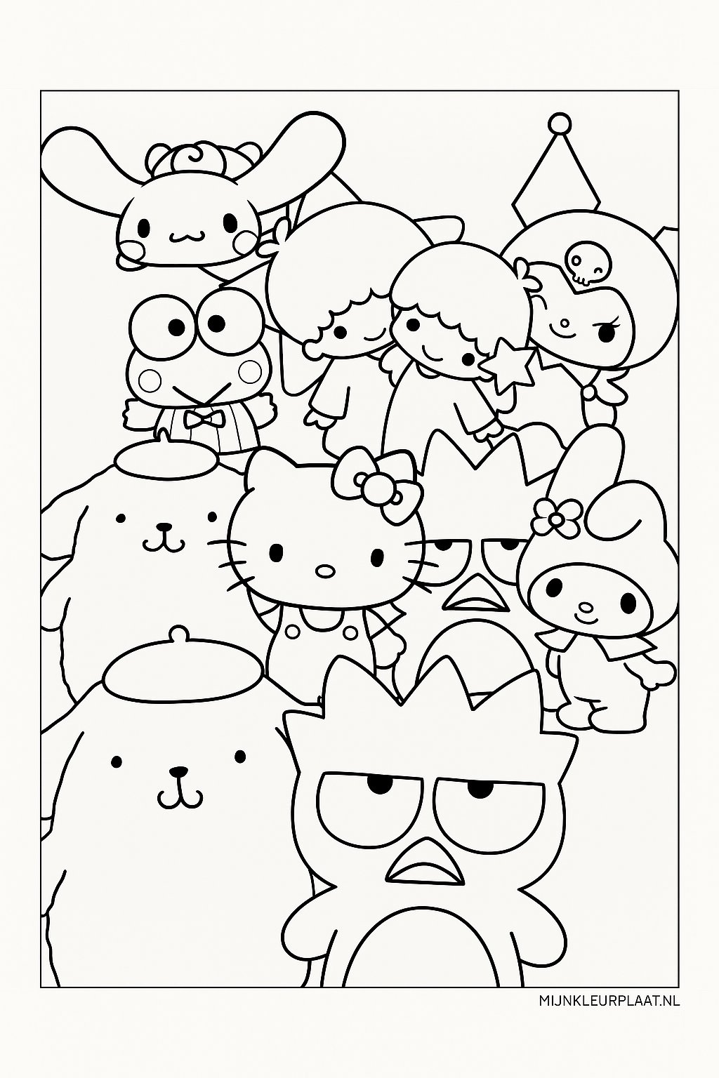 Feuille de coloriage Sanrio gratuite - Variante 4 Feuille de coloriage pour enfants