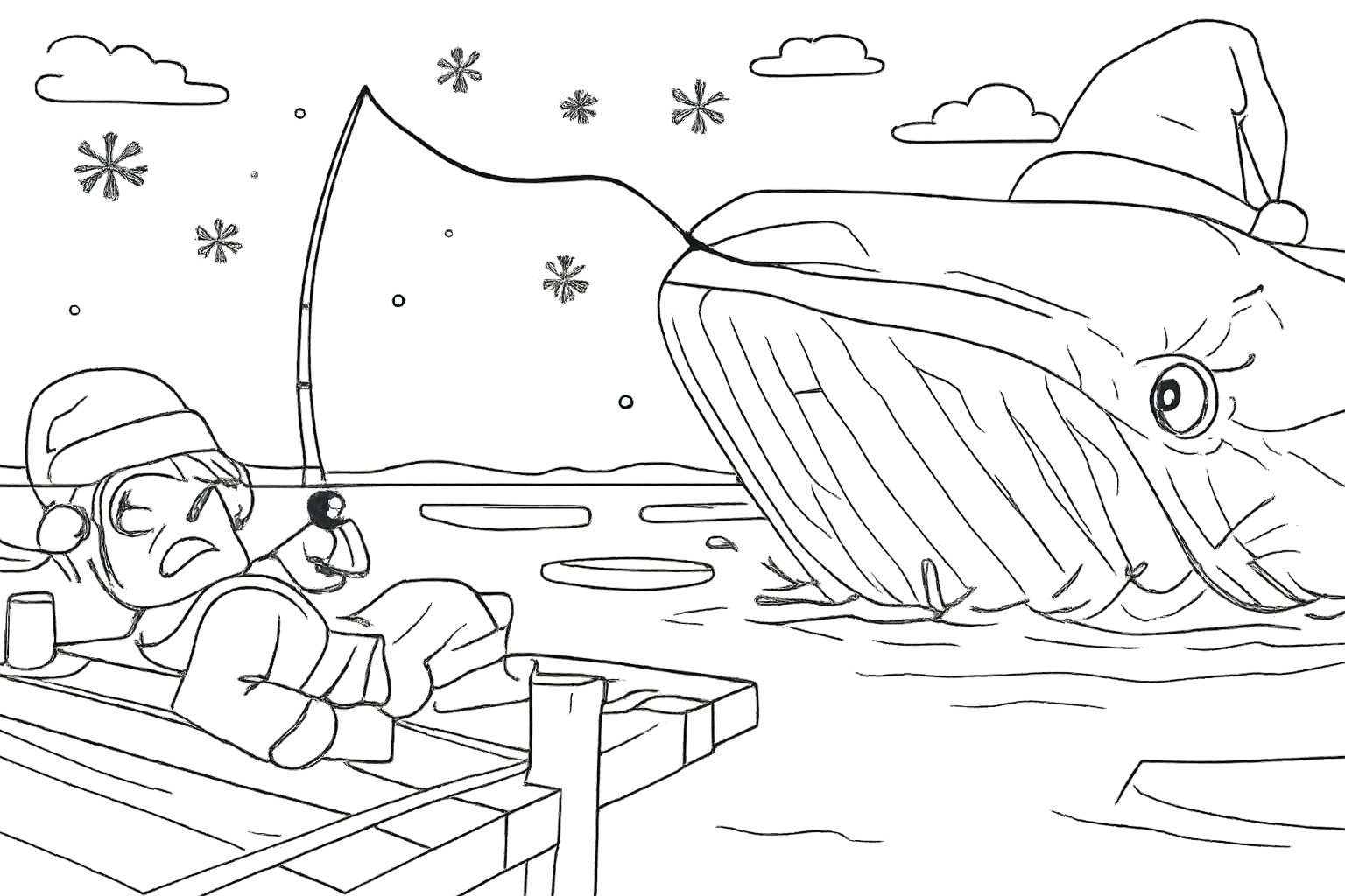 Fish It! Roblox Malvorlage Linienzeichnung