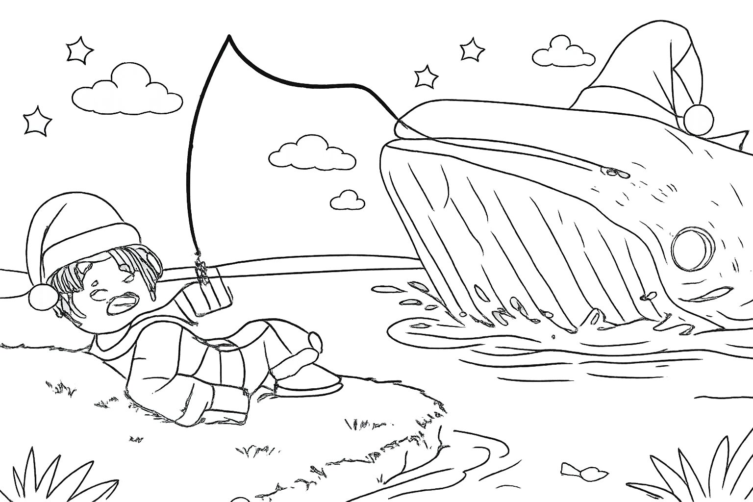 Fish It! Roblox Malvorlage Linienzeichnung