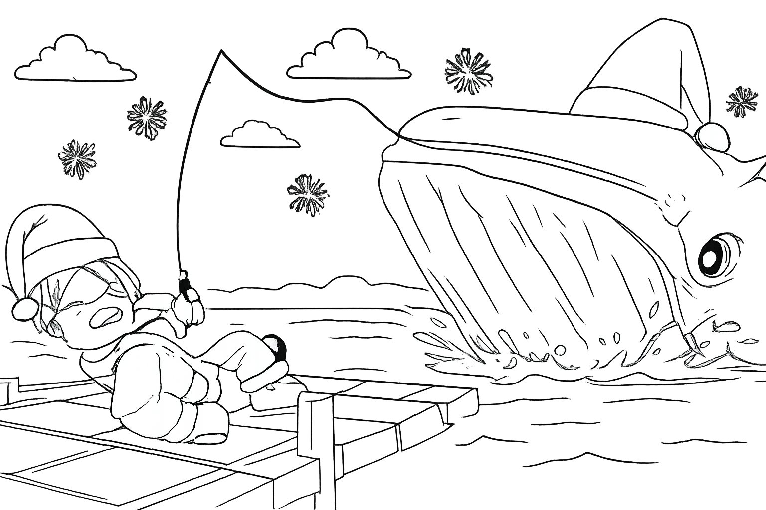 Fish It! Roblox Malvorlage Linienzeichnung