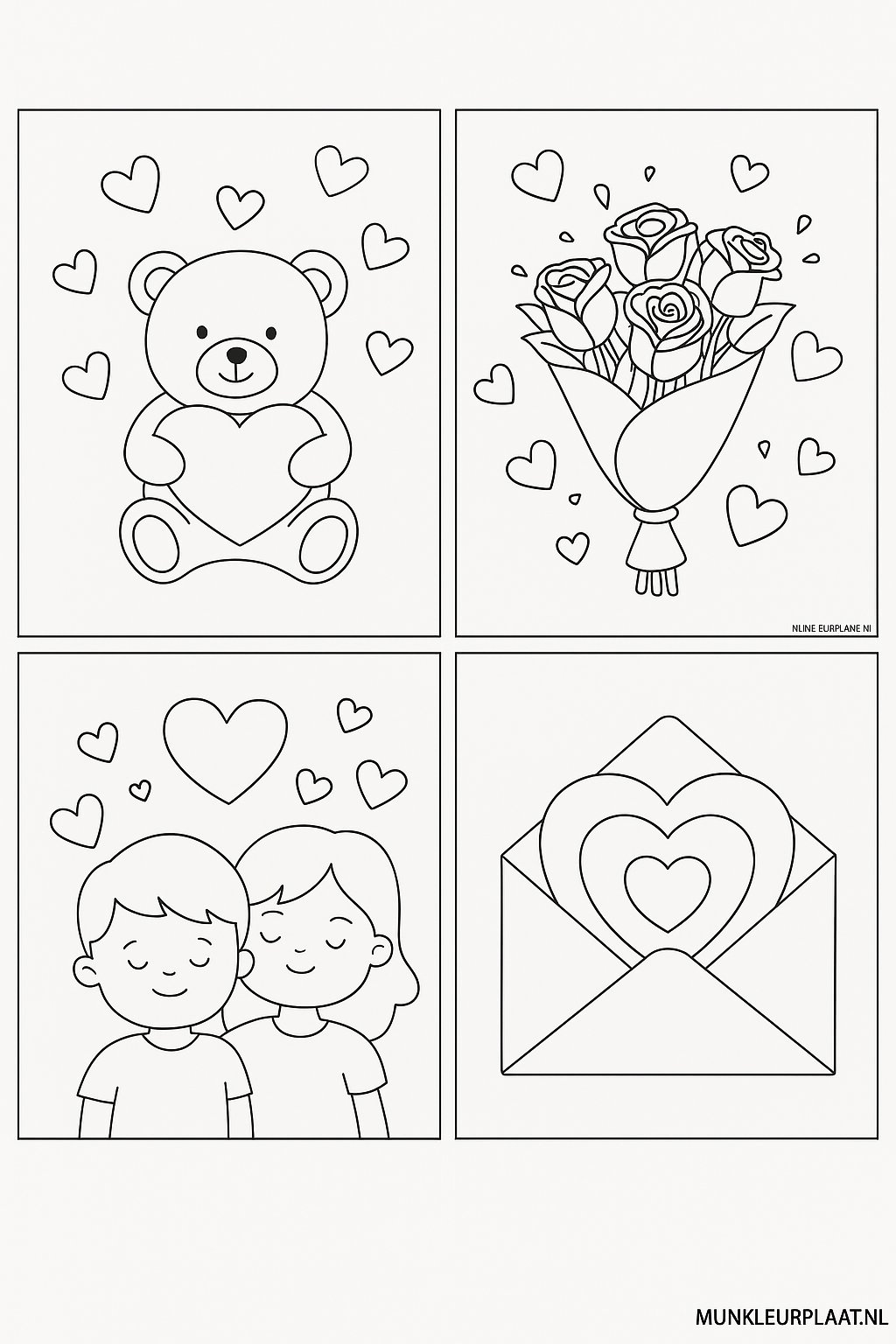 Valentijnsdag Variant 3 coloring page for children