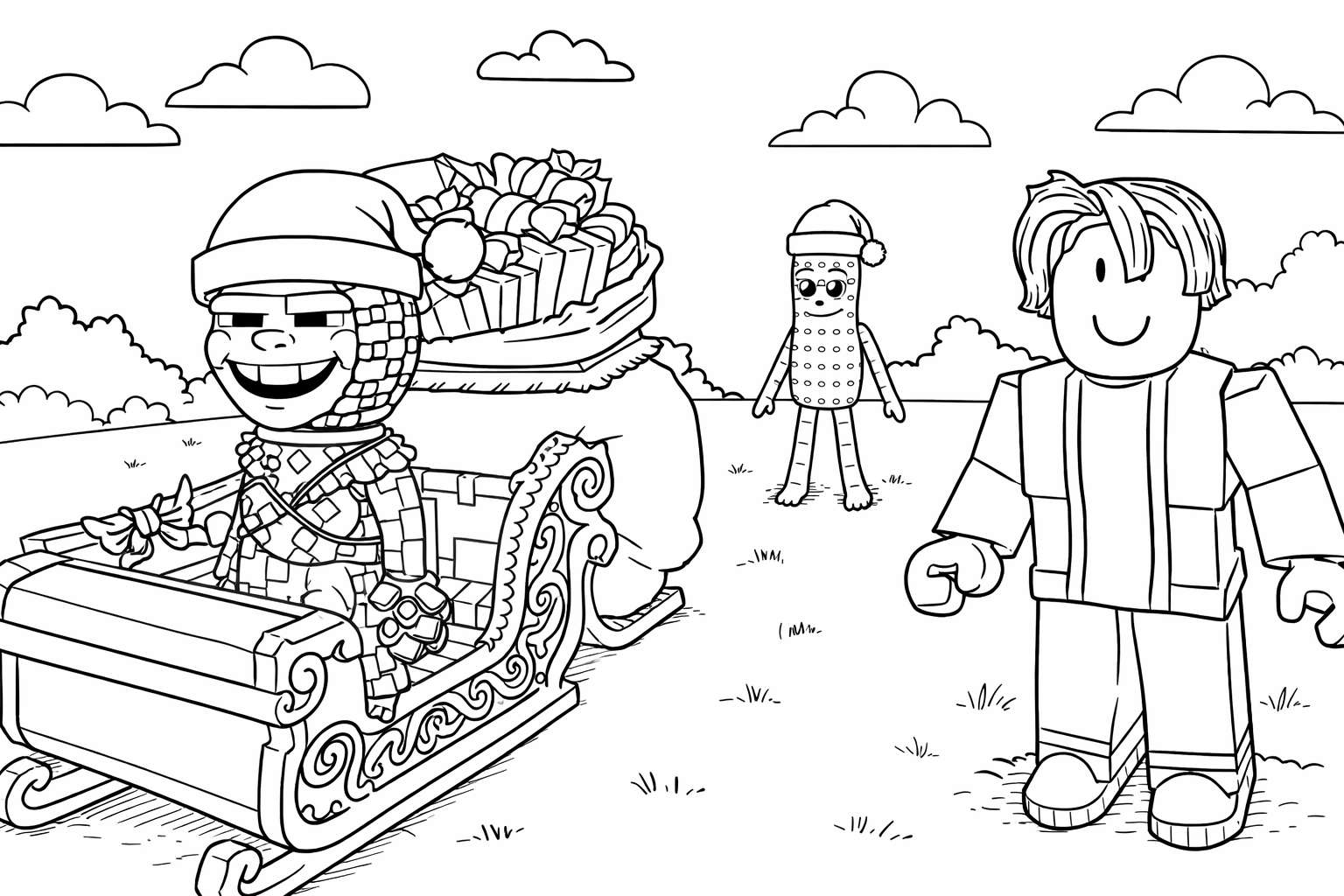 Steal a Brainrot Roblox coloring page line art