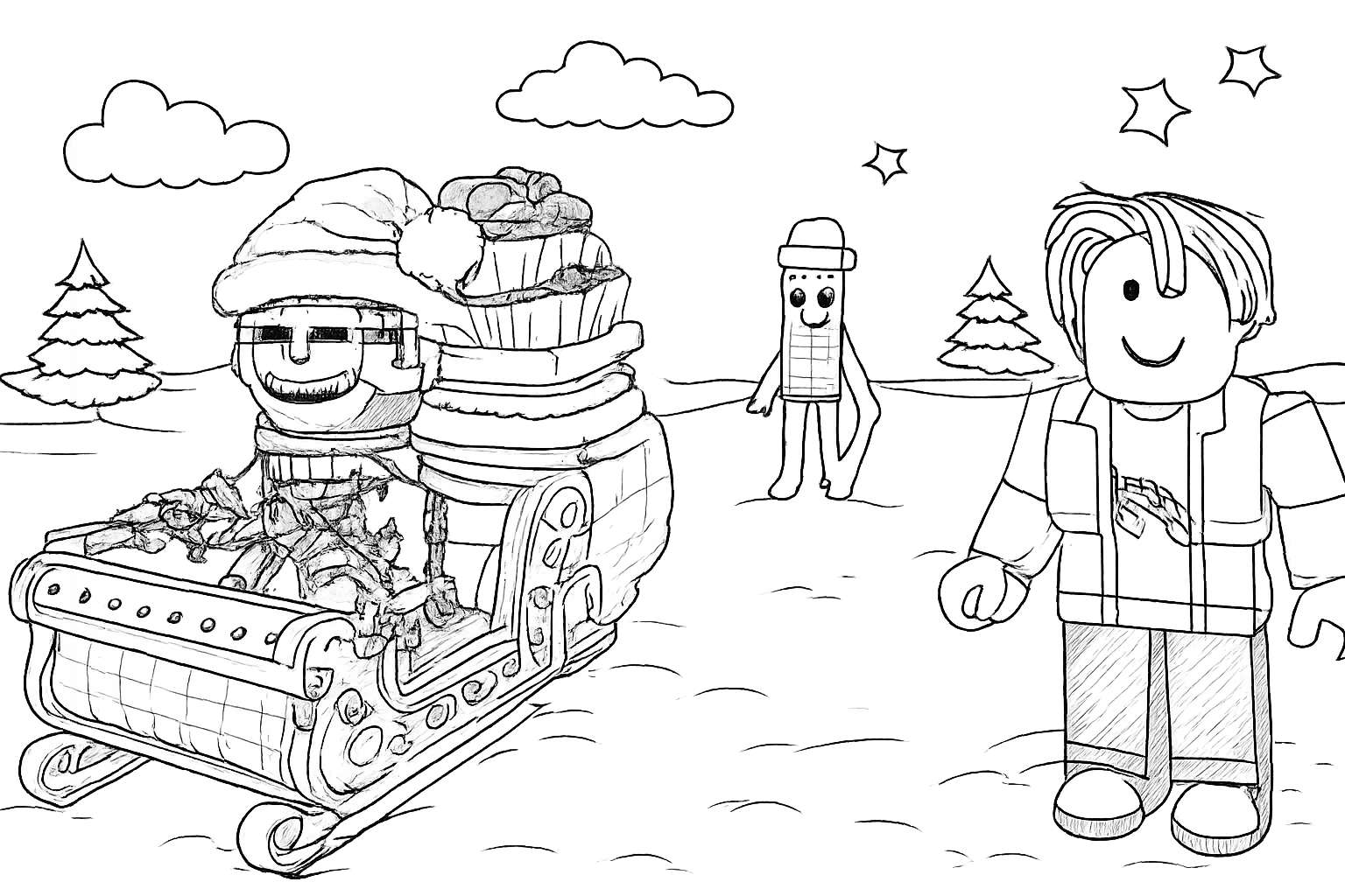 Steal a Brainrot Roblox coloring page line art