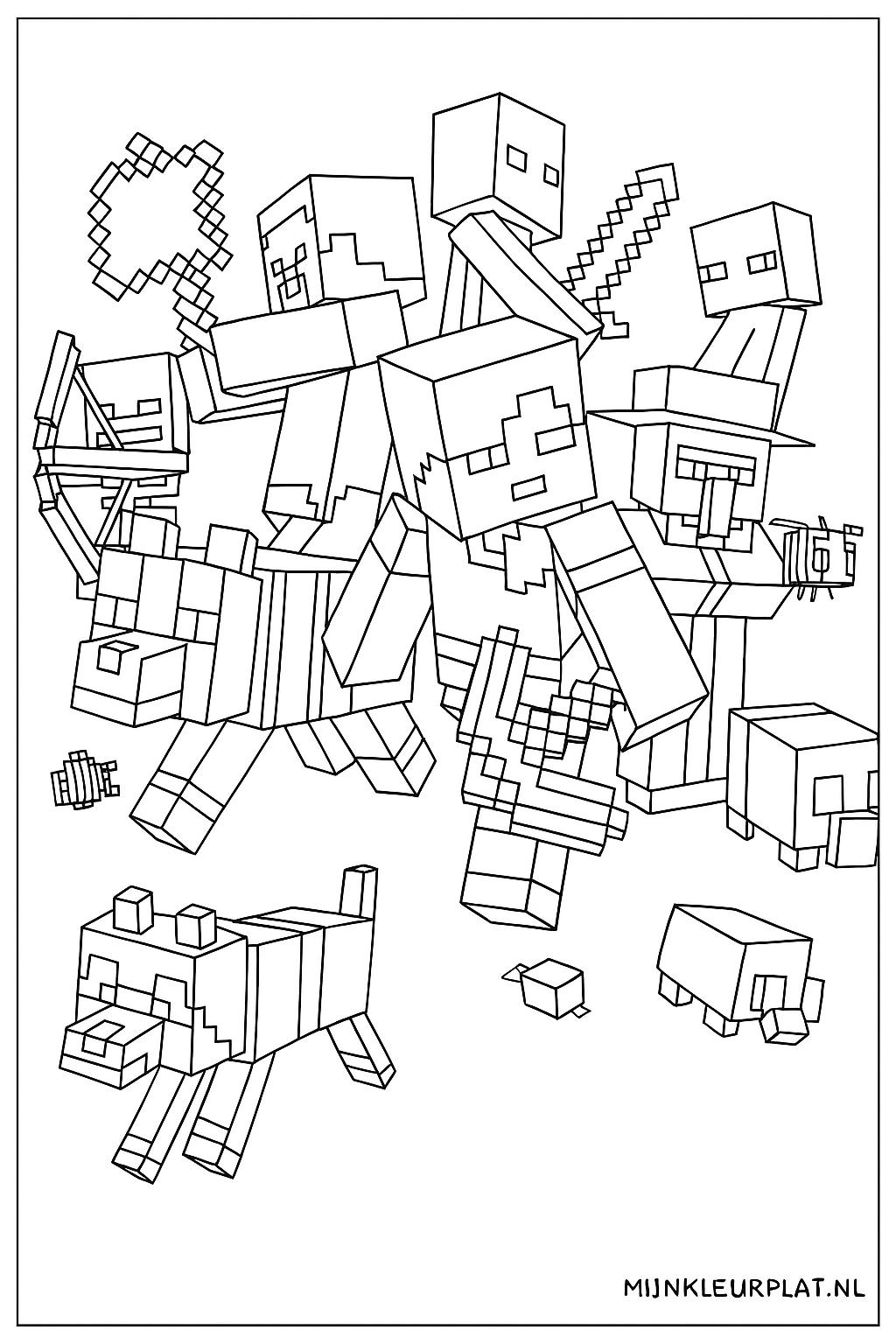 Minecraft Variant 3 coloring page for children