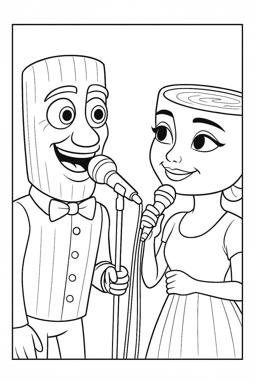 Tung Tung Tung Sahur Variant 2 coloring page for children