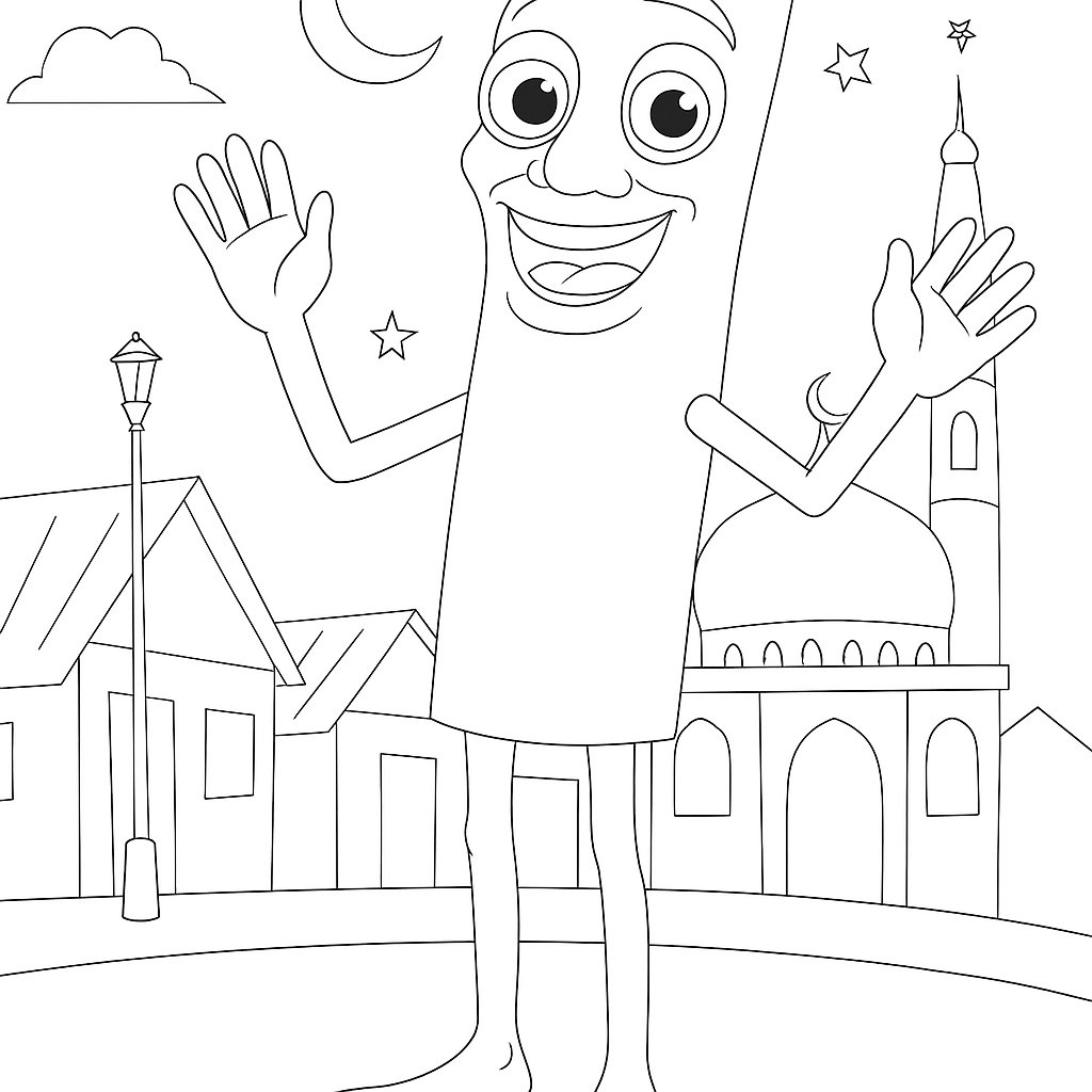 Tung Tung Tung Sahur Variant 4 coloring page for children
