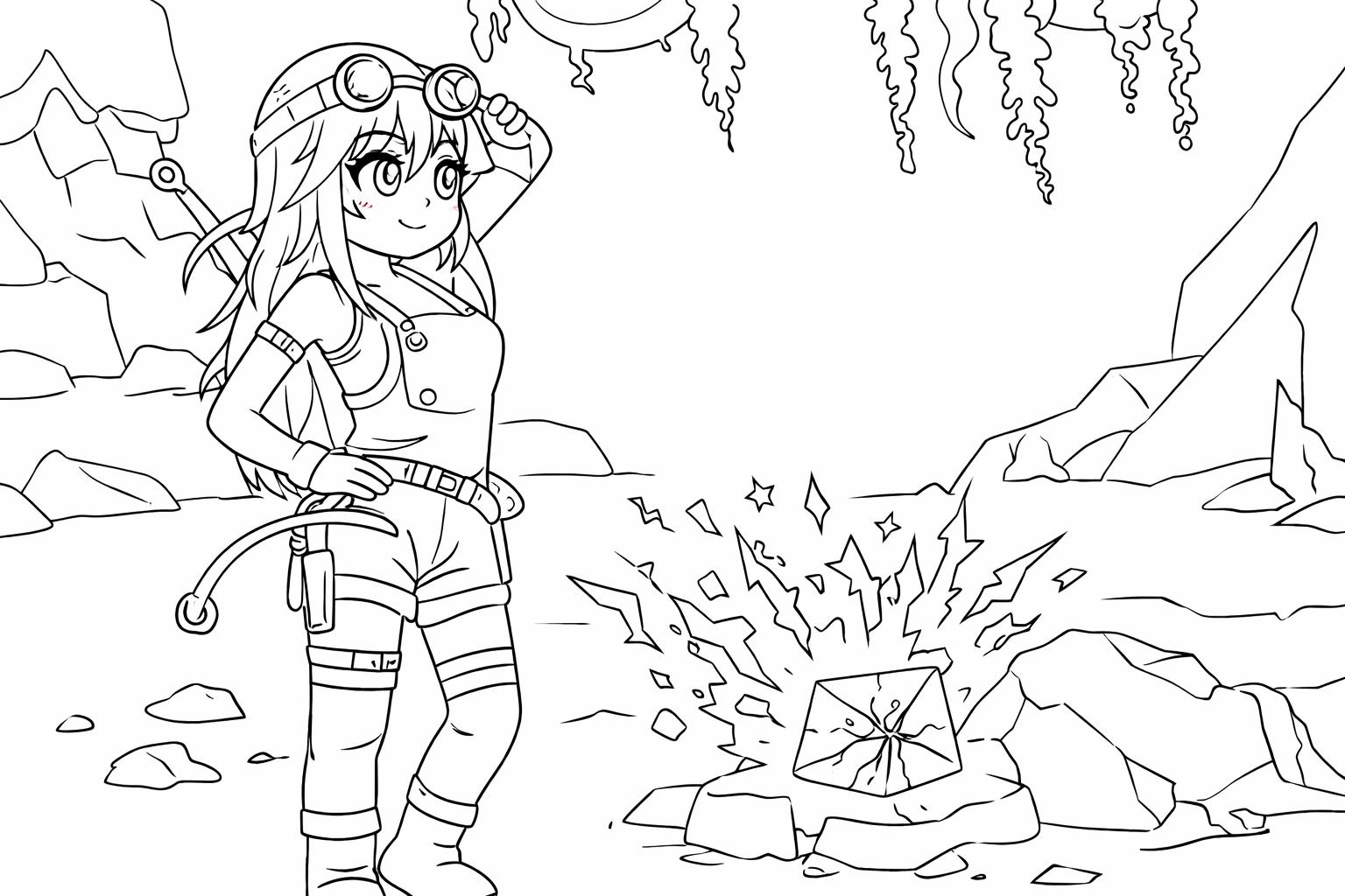 The Forge Roblox kleurplaat - zwart-wit lijntekening