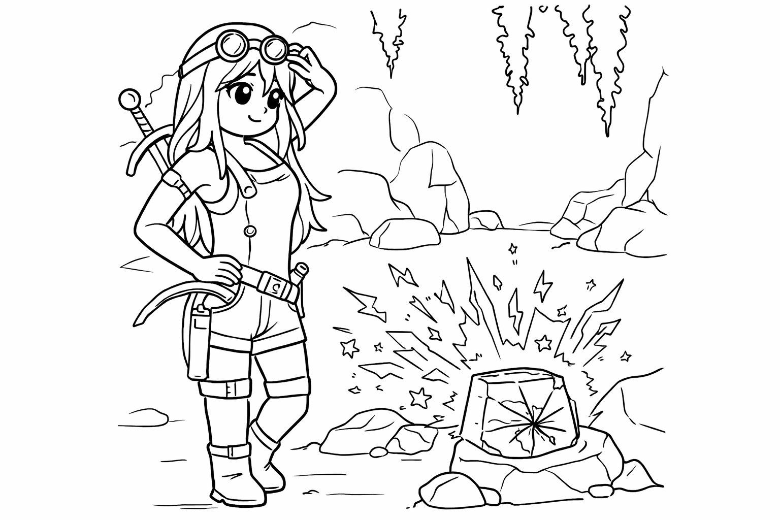 The Forge Roblox kleurplaat - zwart-wit lijntekening