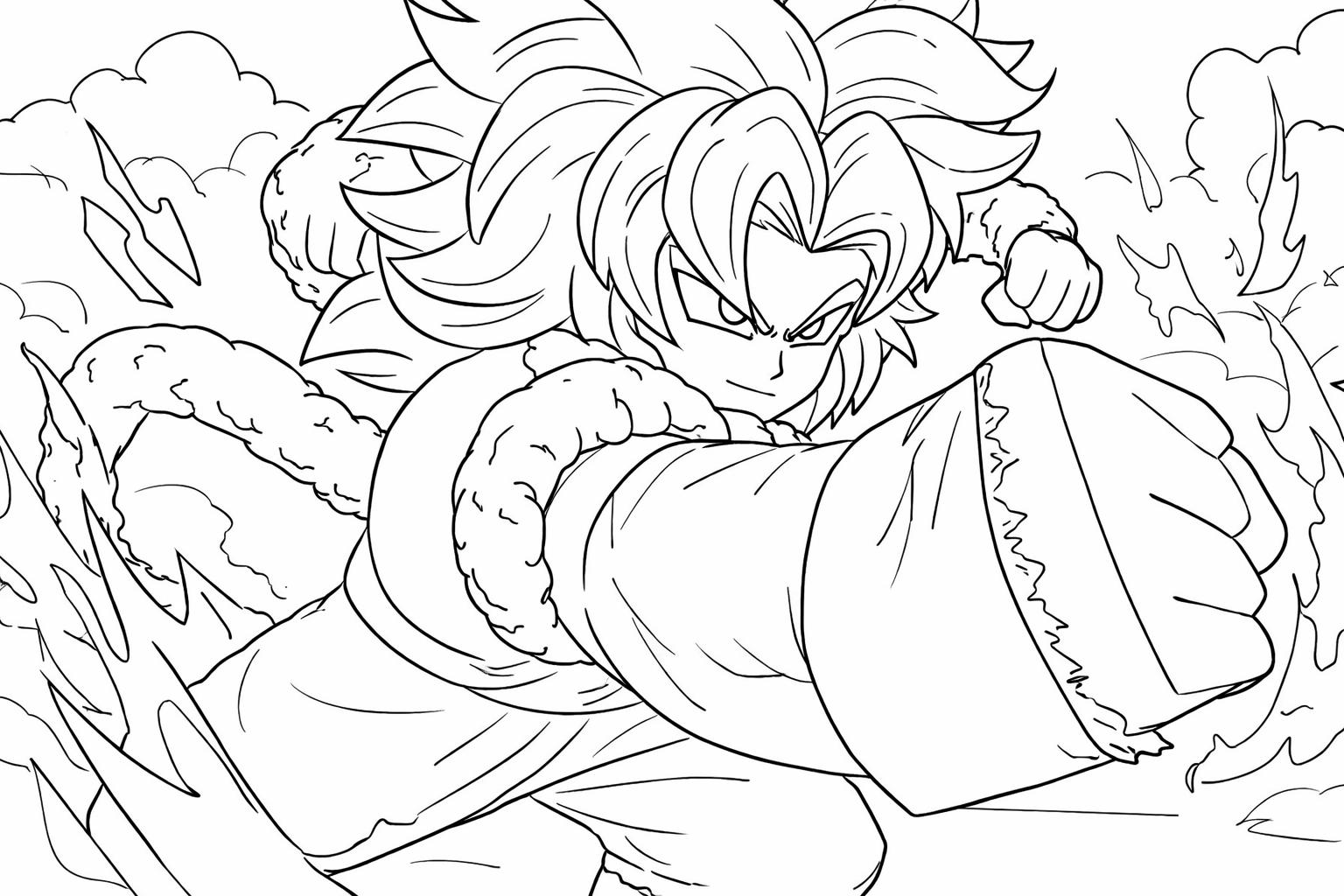 Anime Vanguards Roblox kleurplaat - zwart-wit lijntekening