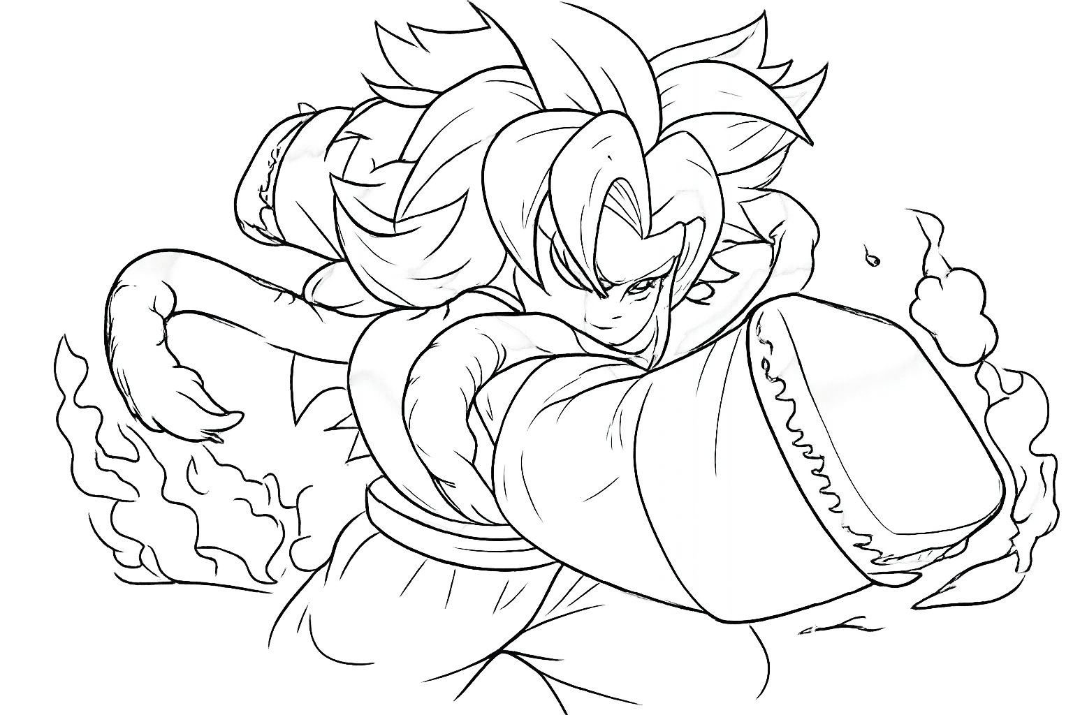 Anime Vanguards Roblox kleurplaat - zwart-wit lijntekening