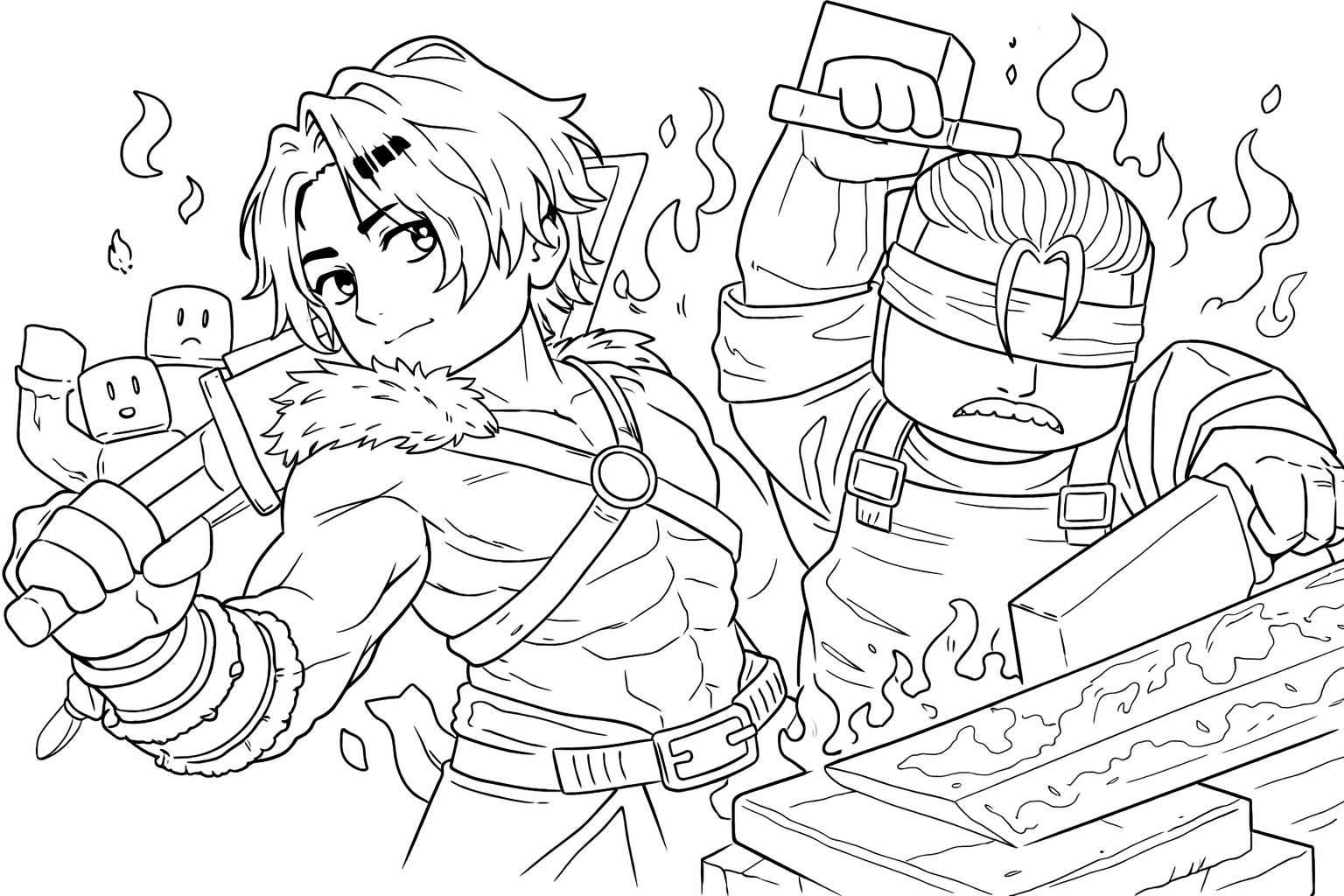 The Forge Roblox kleurplaten voorbeeld