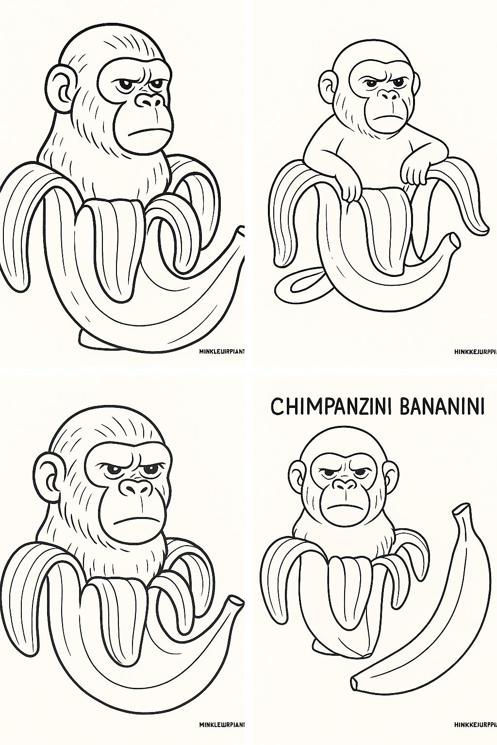 Chimpanzini Bananini Variant 1 coloring page for children
