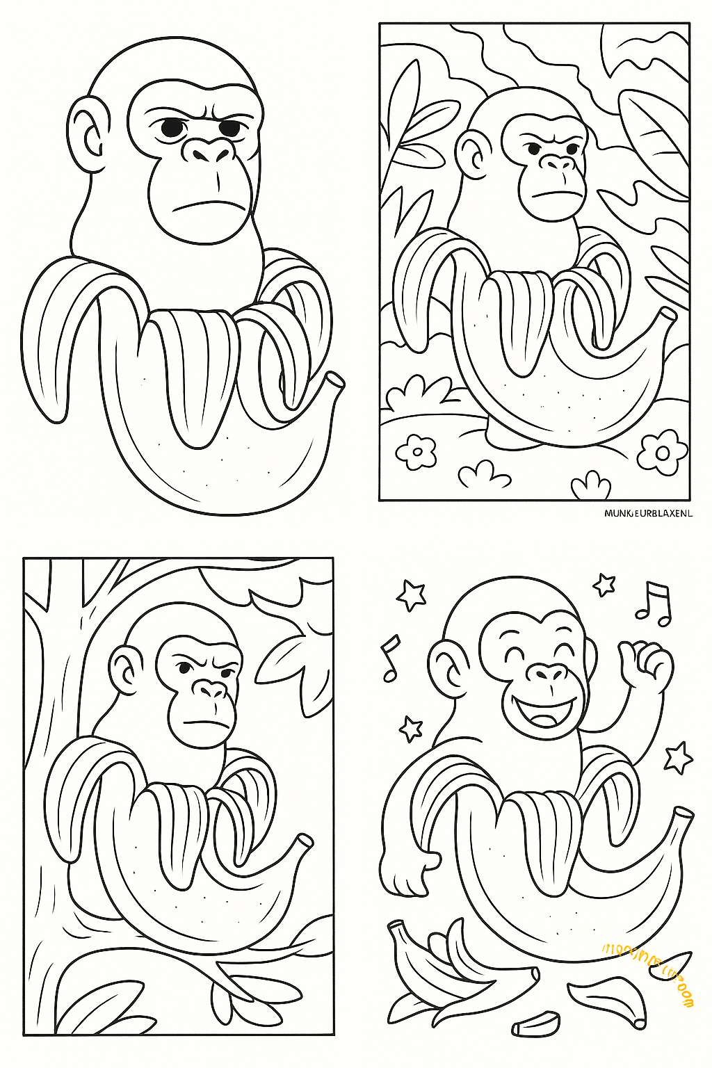 Chimpanzini Bananini Variant 3 coloring page for children