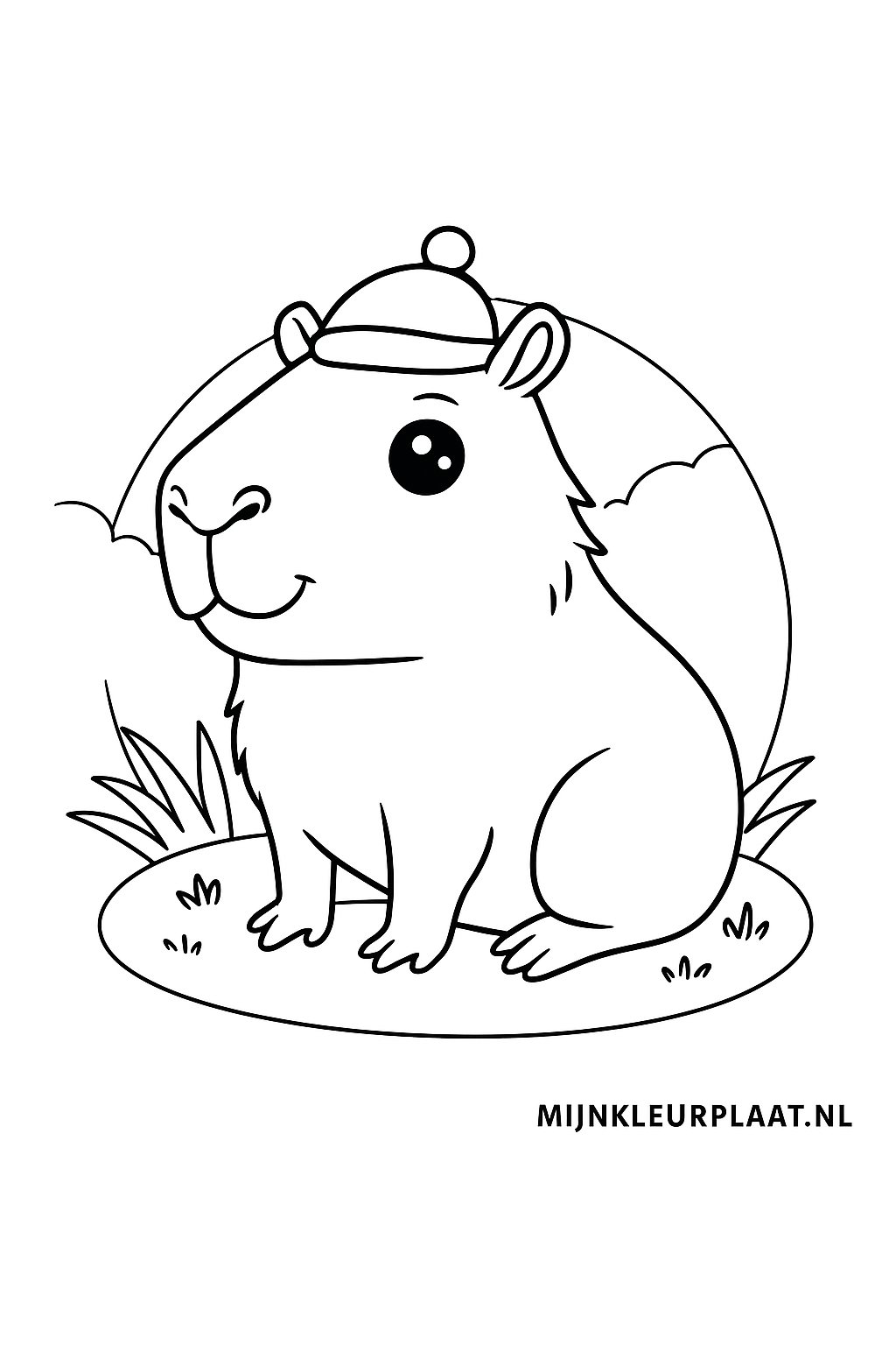 Capybara Variant 4 coloring page for children