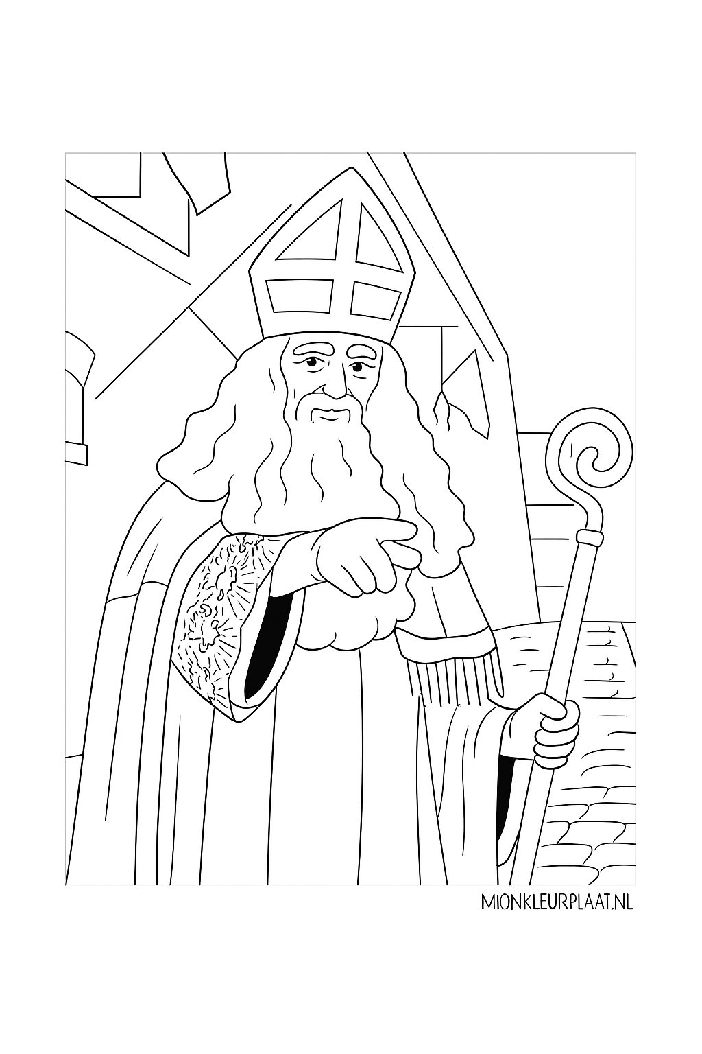 Sinterklaas Variant 1 coloring page for children
