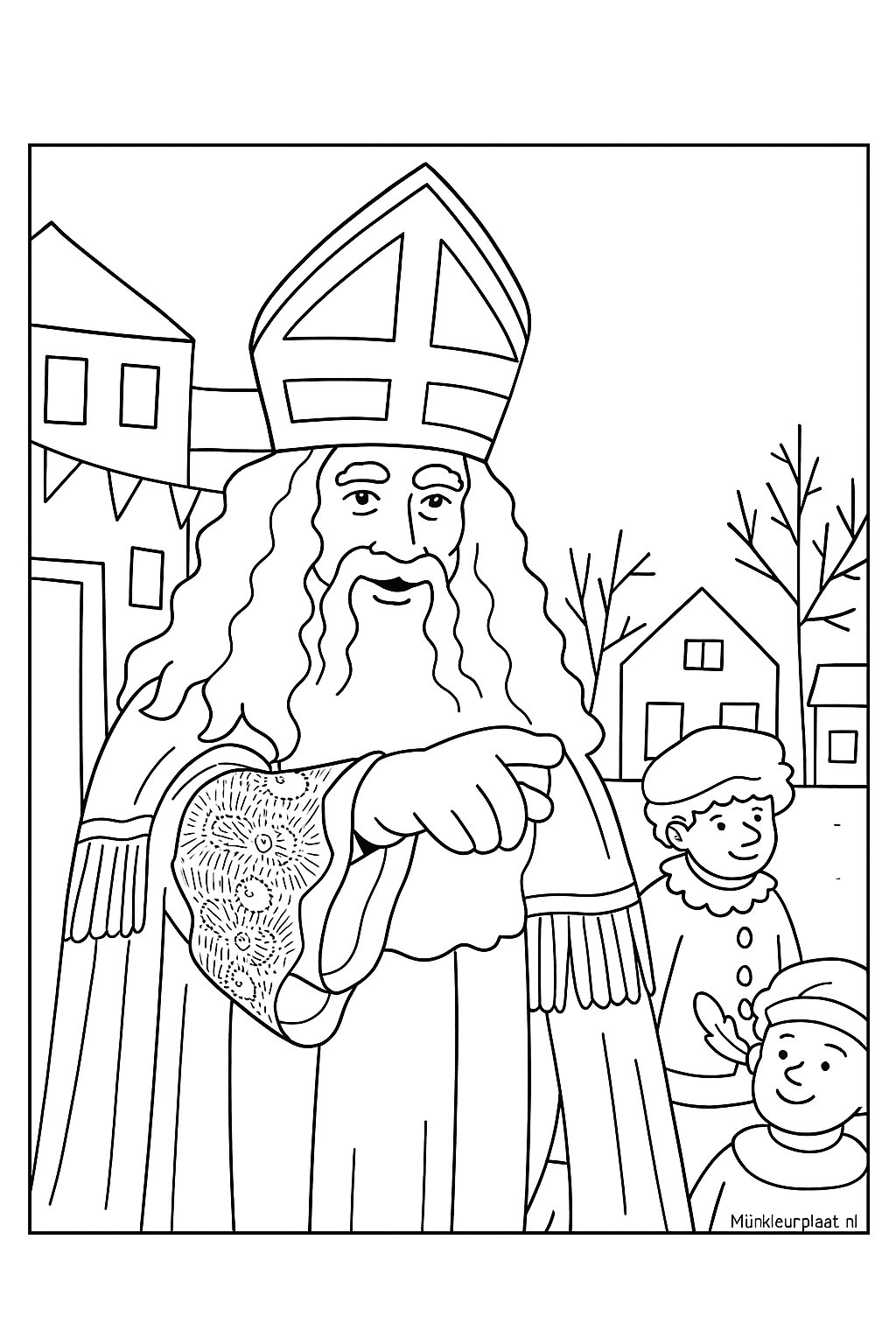 Sinterklaas Variant 2 coloring page for children