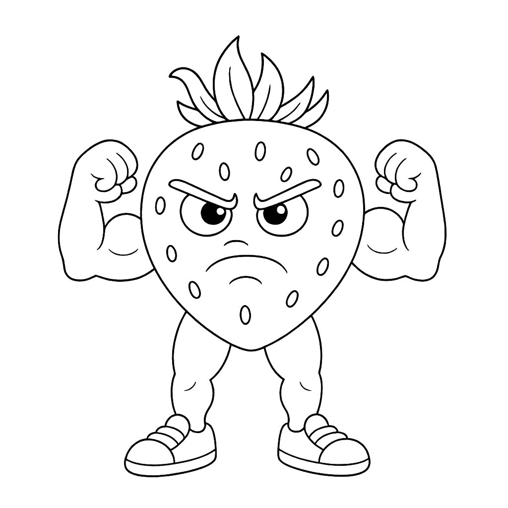 Kleurplaat van fragola la la la, variant 1