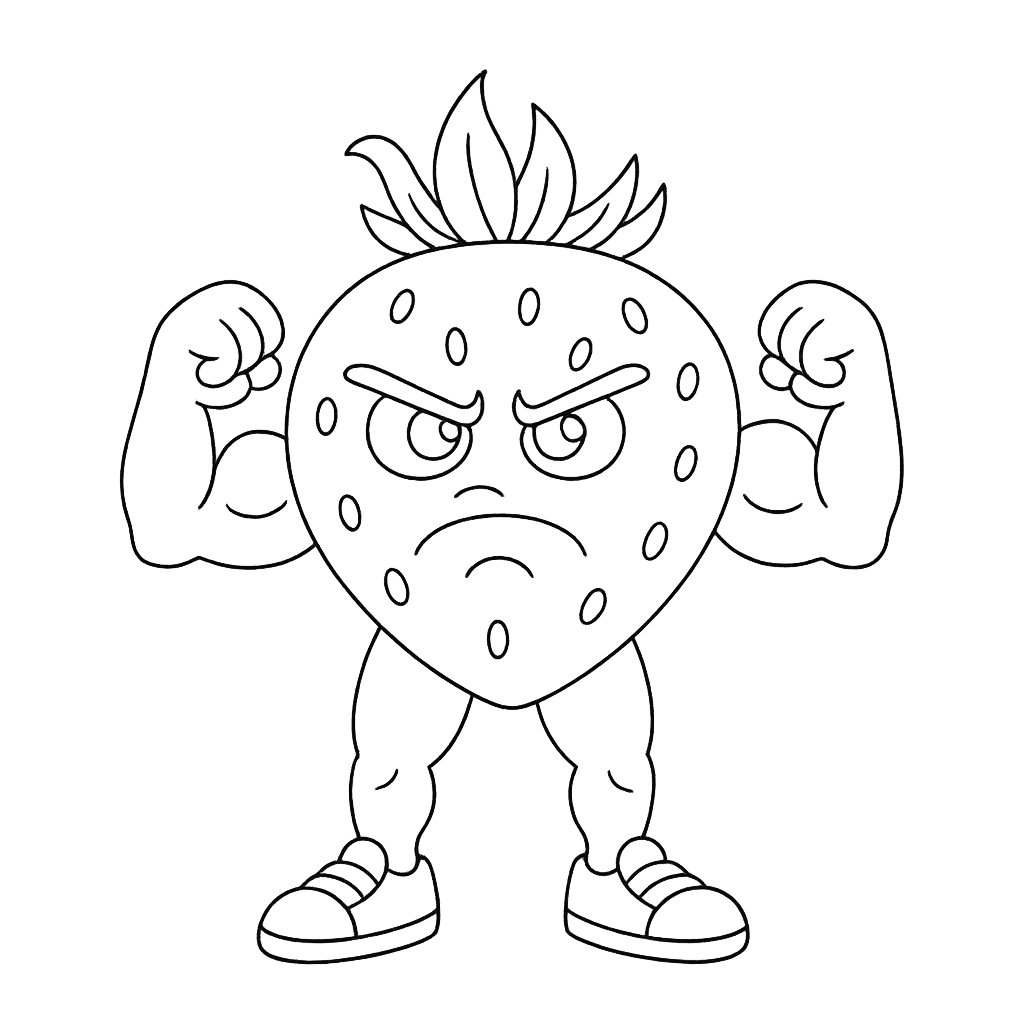 Kleurplaat van fragola la la la, variant 3
