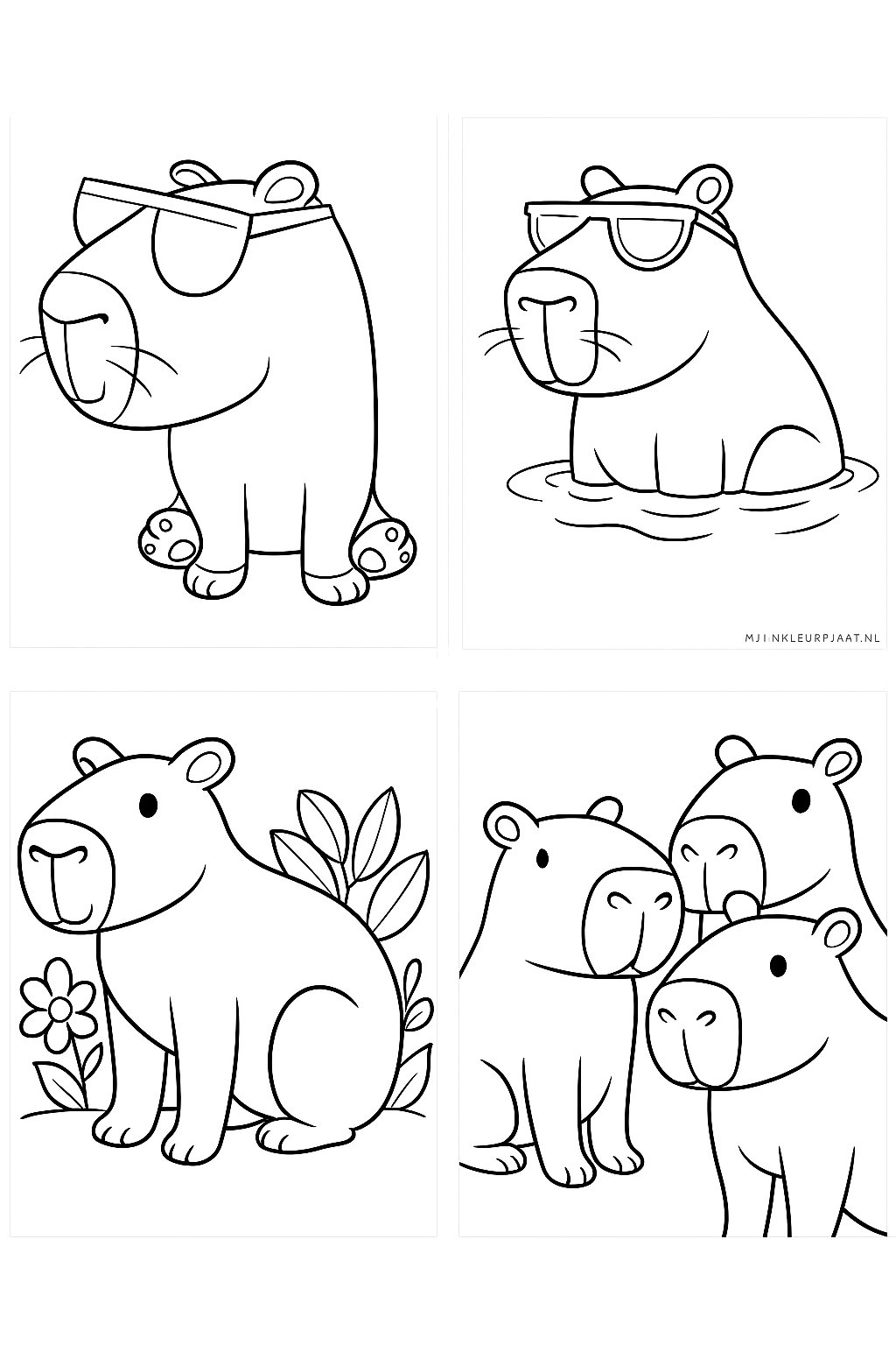 Capybara Variant 1 coloring page for children