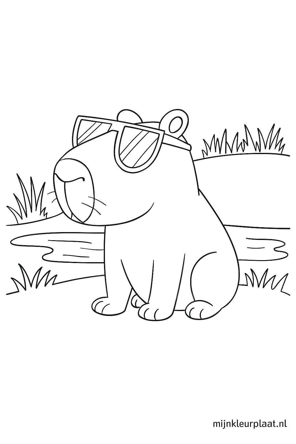 Capybara Variant 2 coloring page for children