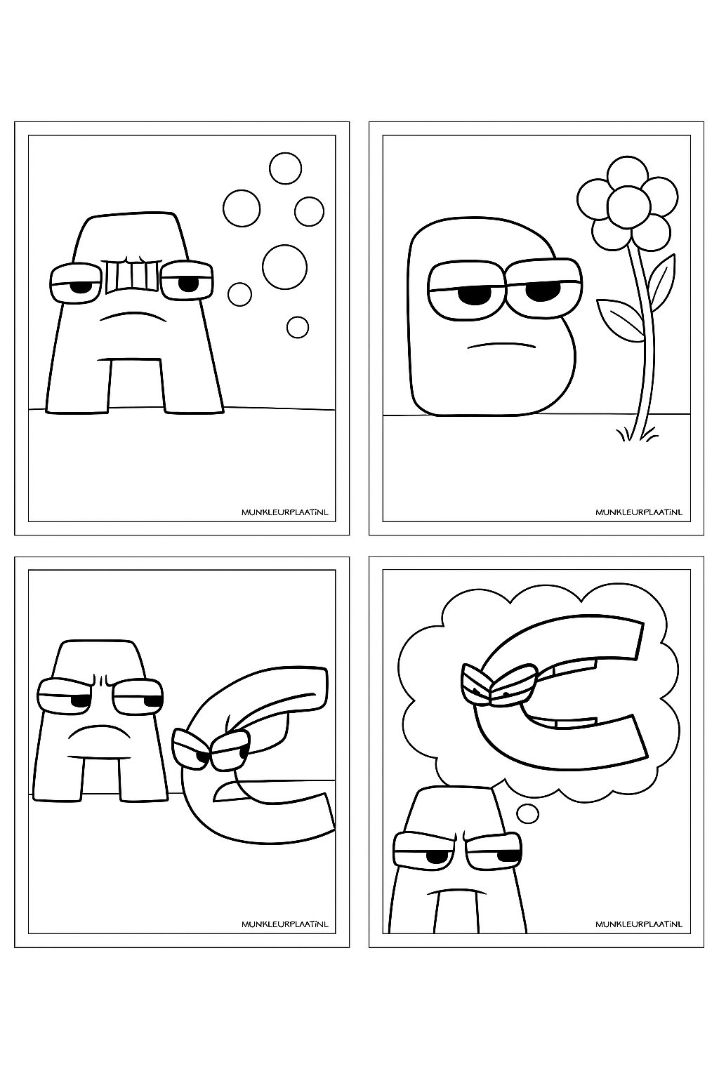 Alphabet Lore Variant 4 coloring page for children