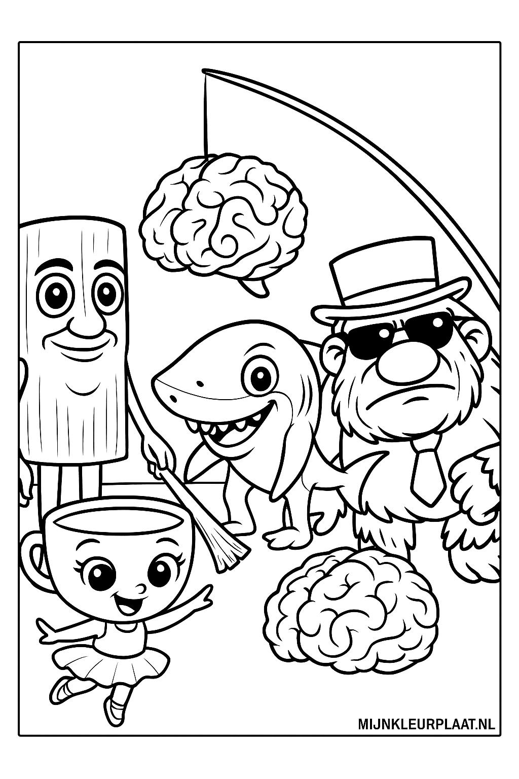 Brainrot Variant 3 coloring page for children