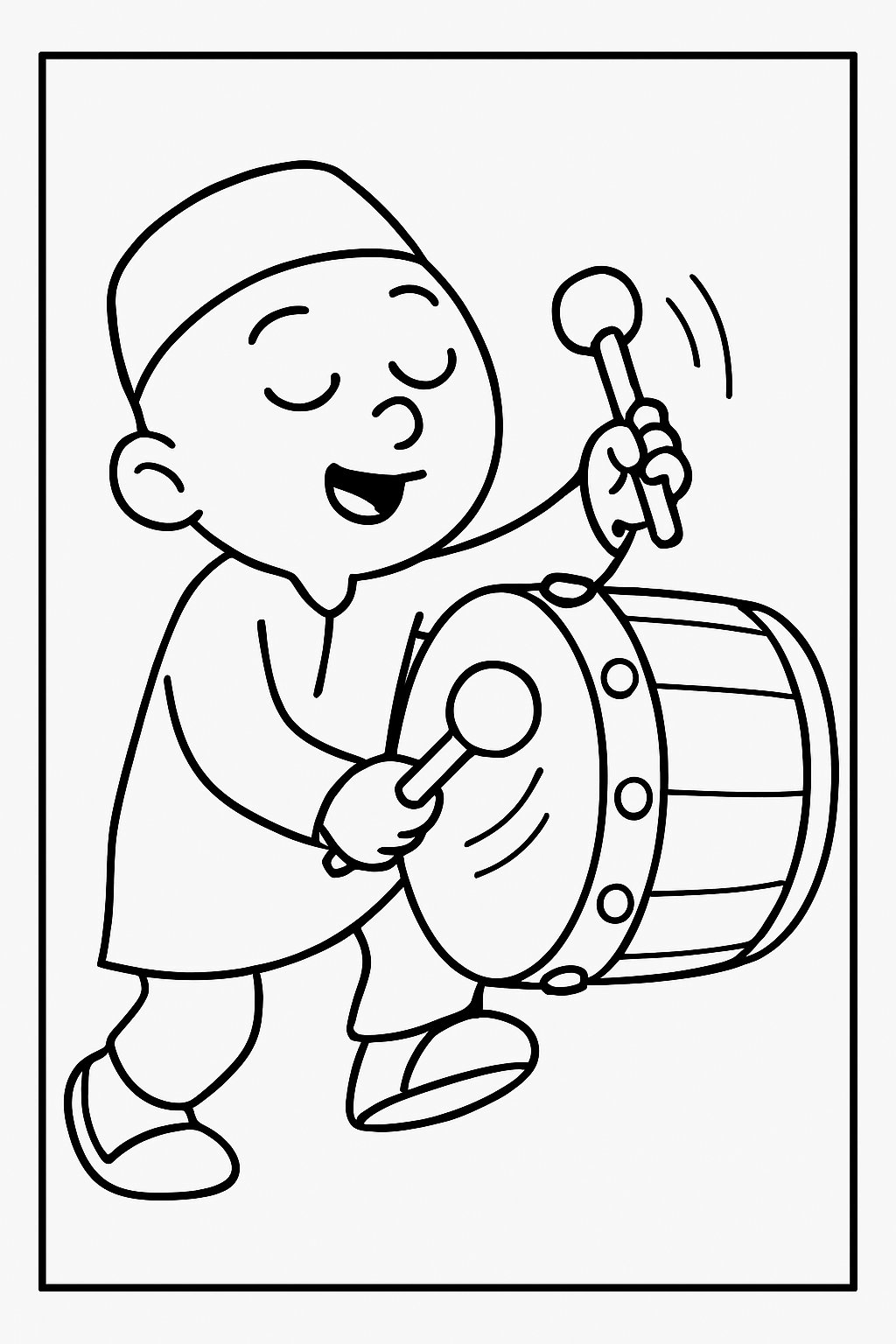 Tung Tung Tung Sahur Variant 1 coloring page for children