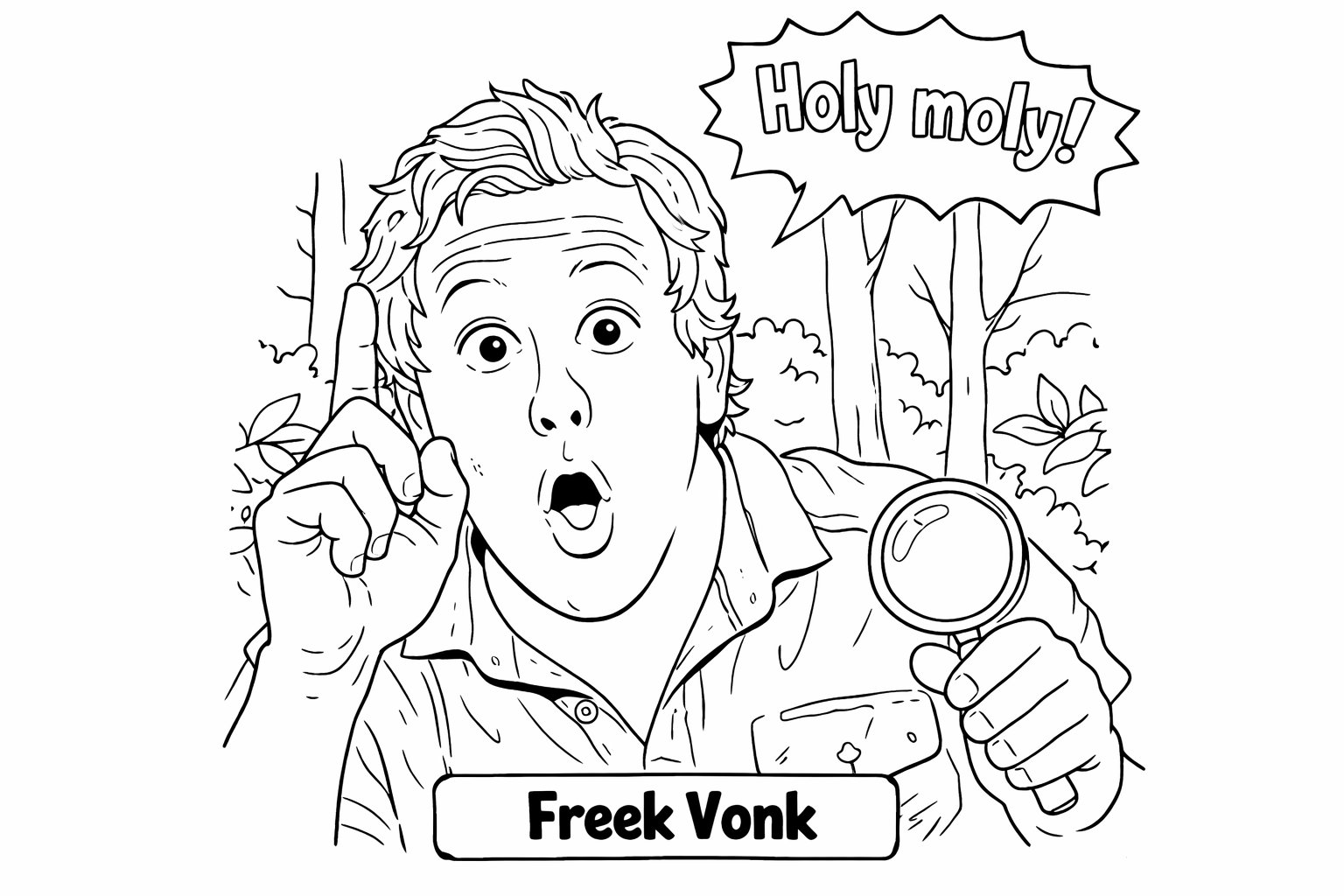 Holy Moly Freek Vonk coloring page line art