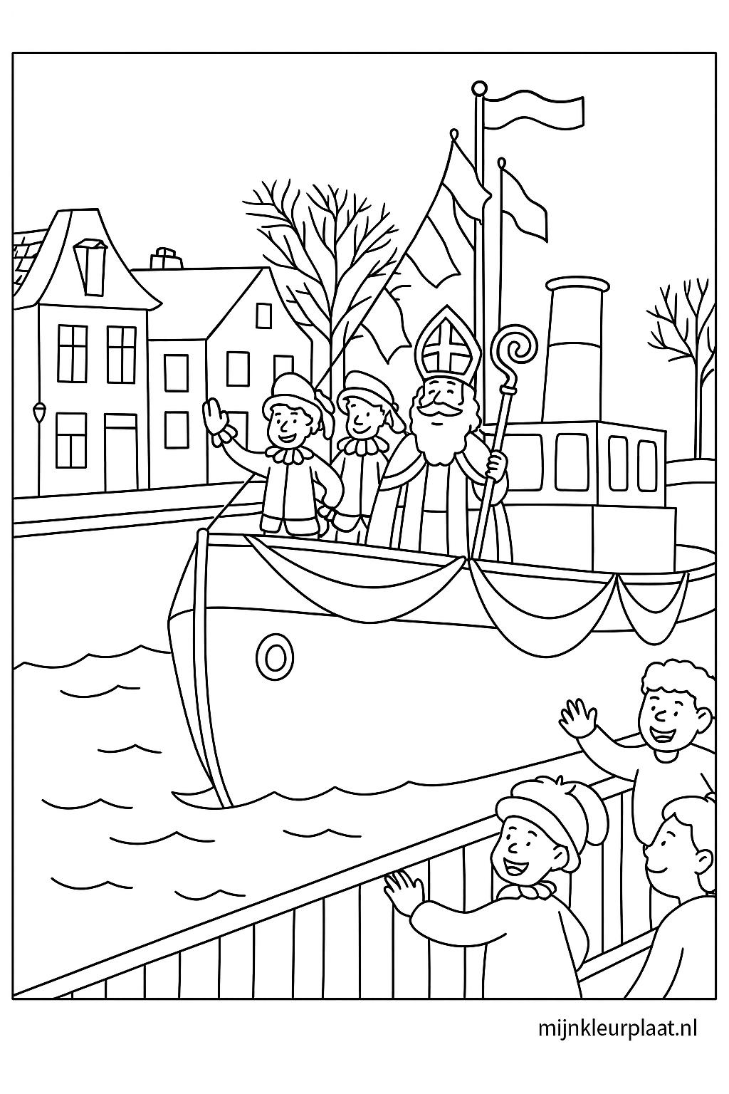 Sinterklaas Variant 1 coloring page for children