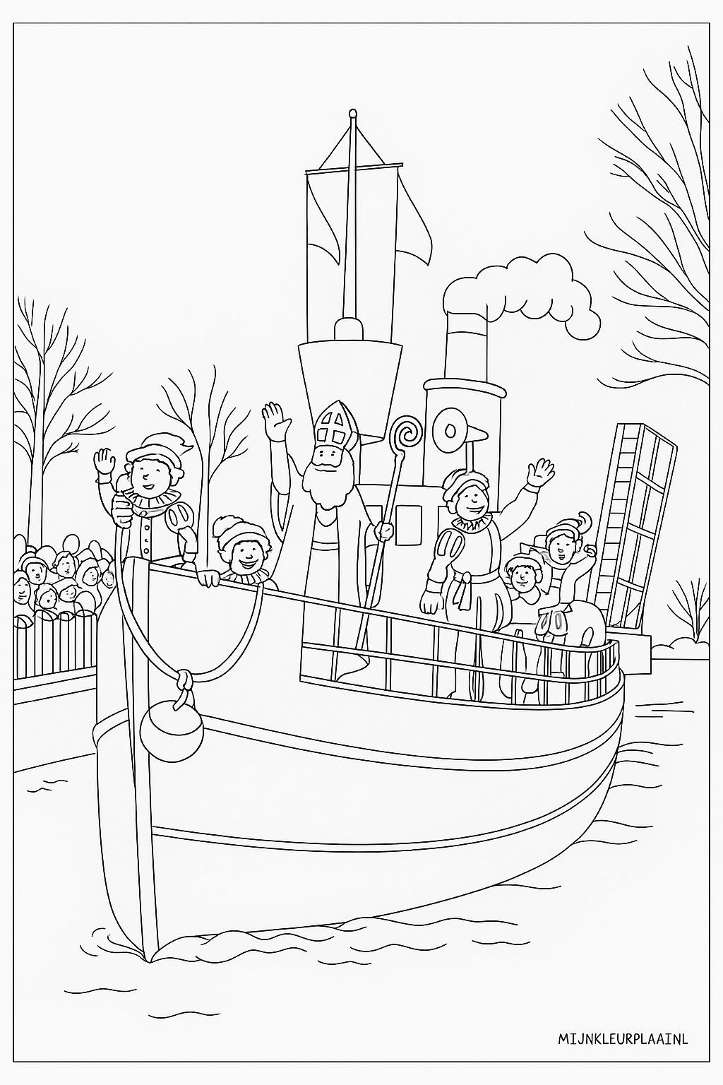 Sinterklaas Variant 3 coloring page for children