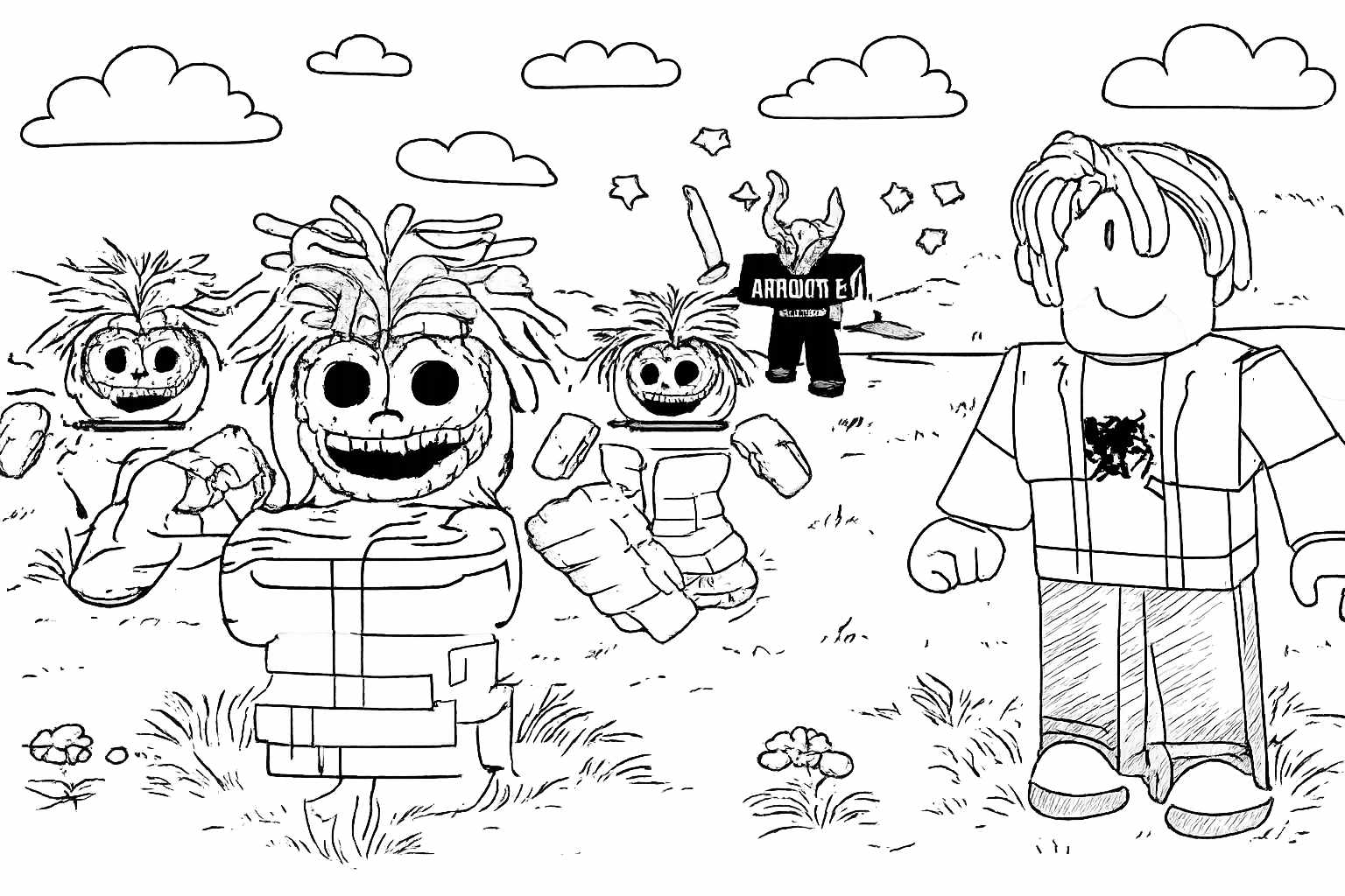 Steal a Brainrot Roblox coloring page line art