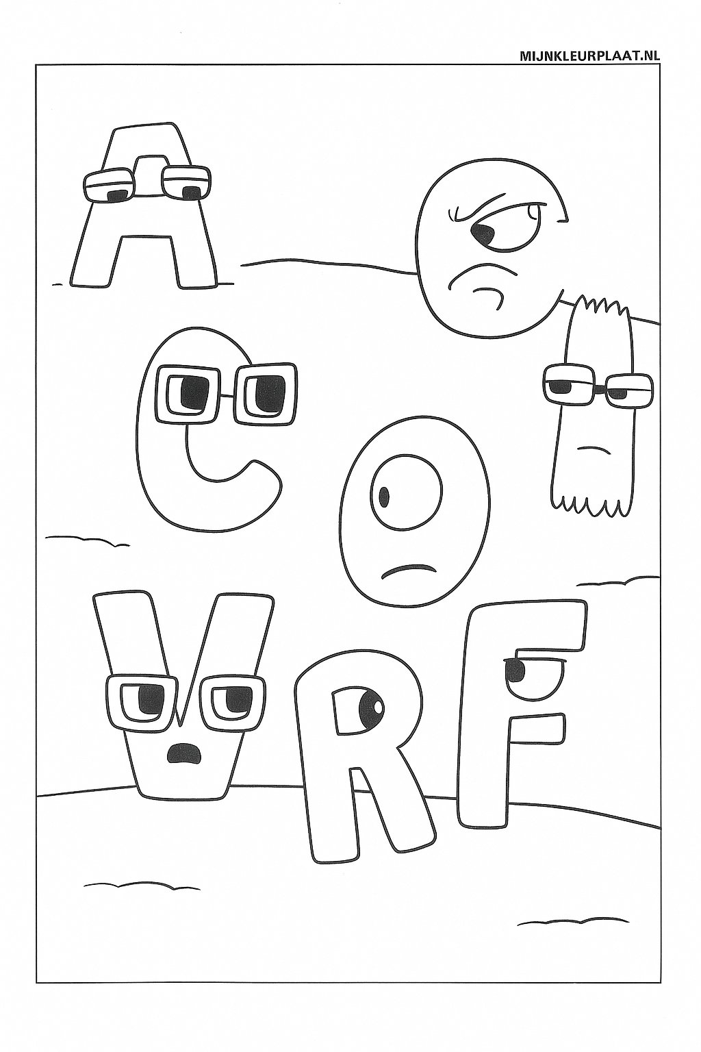 Alphabet Lore Variant 1 coloring page for children