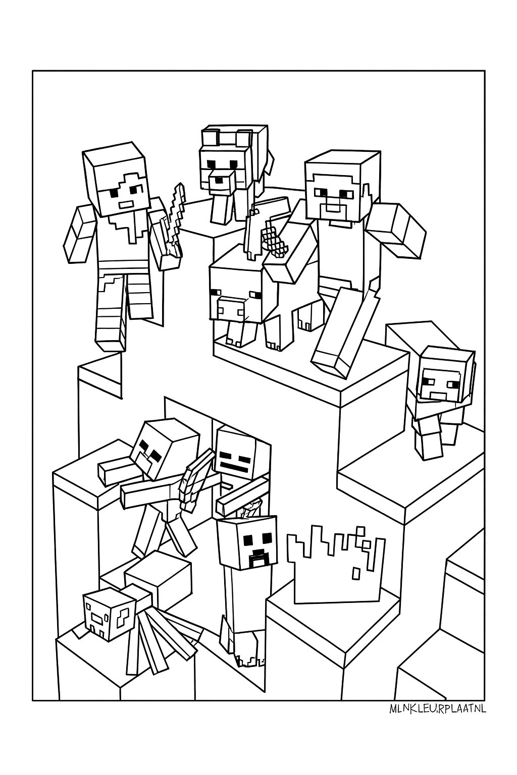 Minecraft Variant 1 coloring page for children