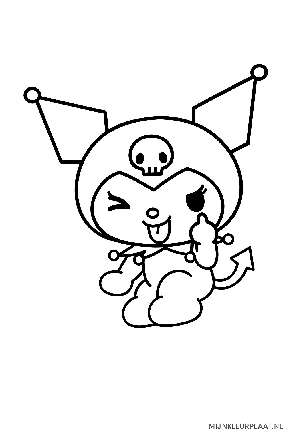 Kuromi Variant 3 coloring page for children