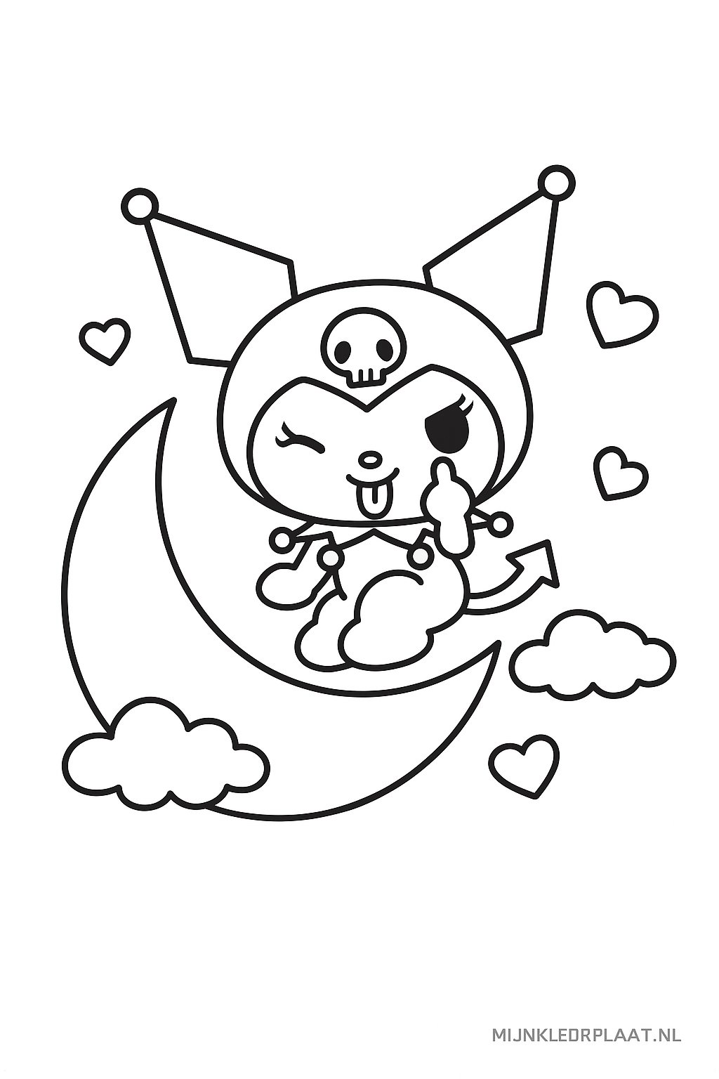 Kuromi Variant 4 coloring page for children