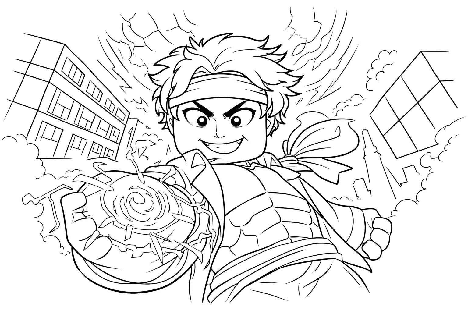 blox fruits roblox kleurplaat - zwart-wit lijntekening