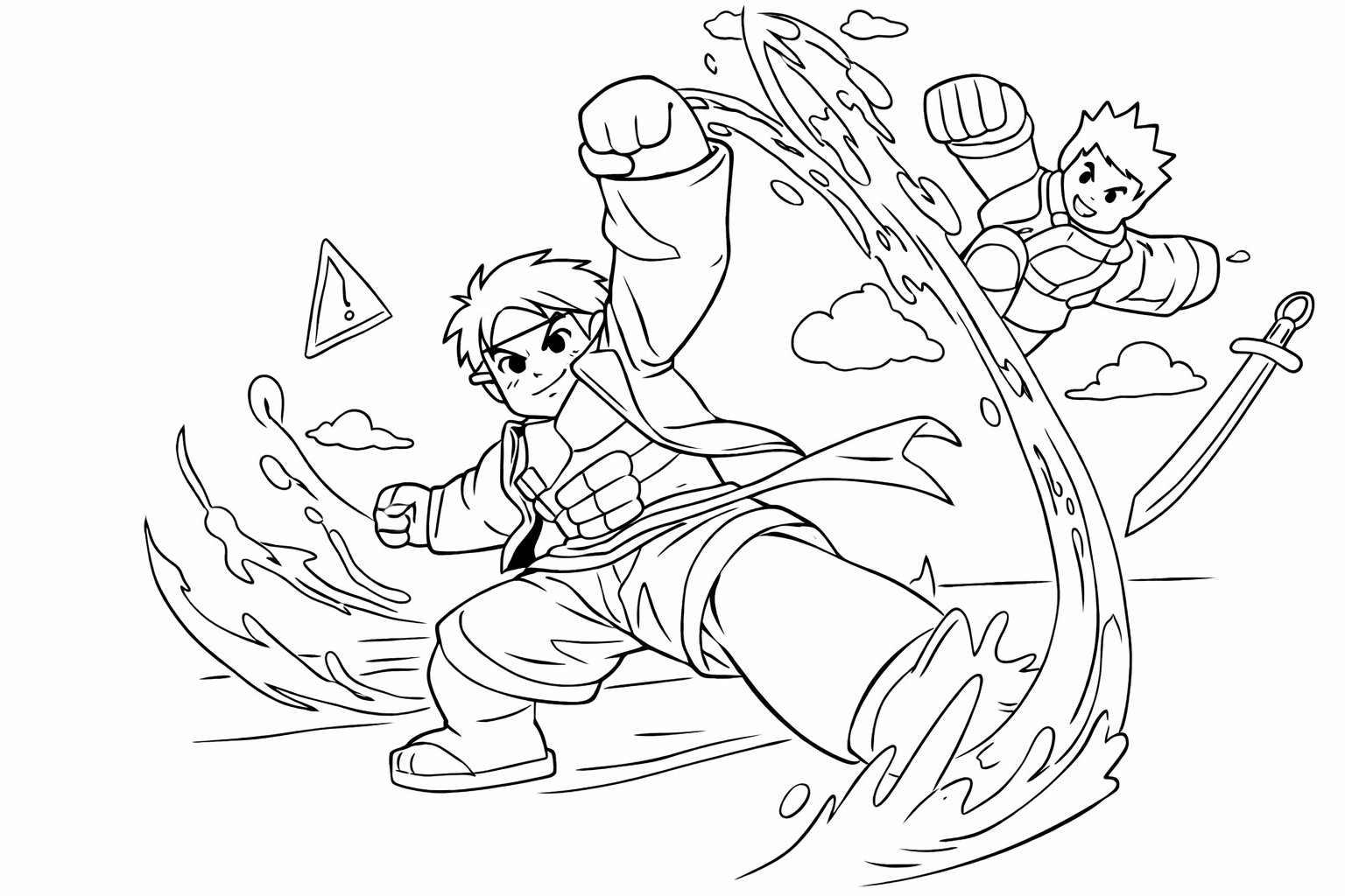 blox fruits roblox kleurplaat - zwart-wit lijntekening