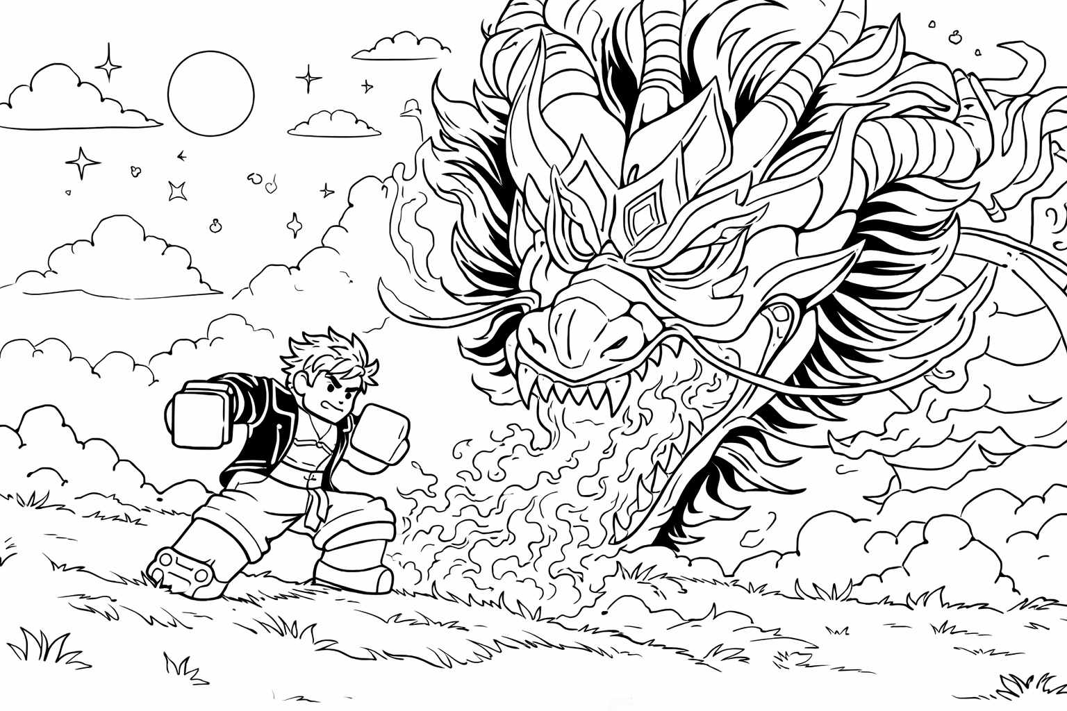 blox fruits roblox kleurplaat - zwart-wit lijntekening