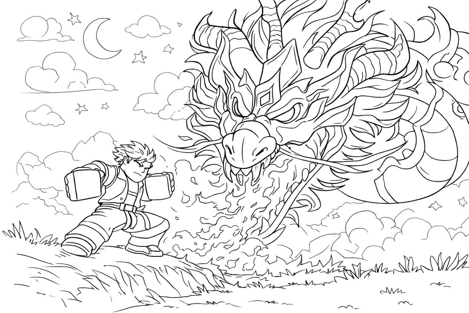 blox fruits roblox kleurplaat - zwart-wit lijntekening