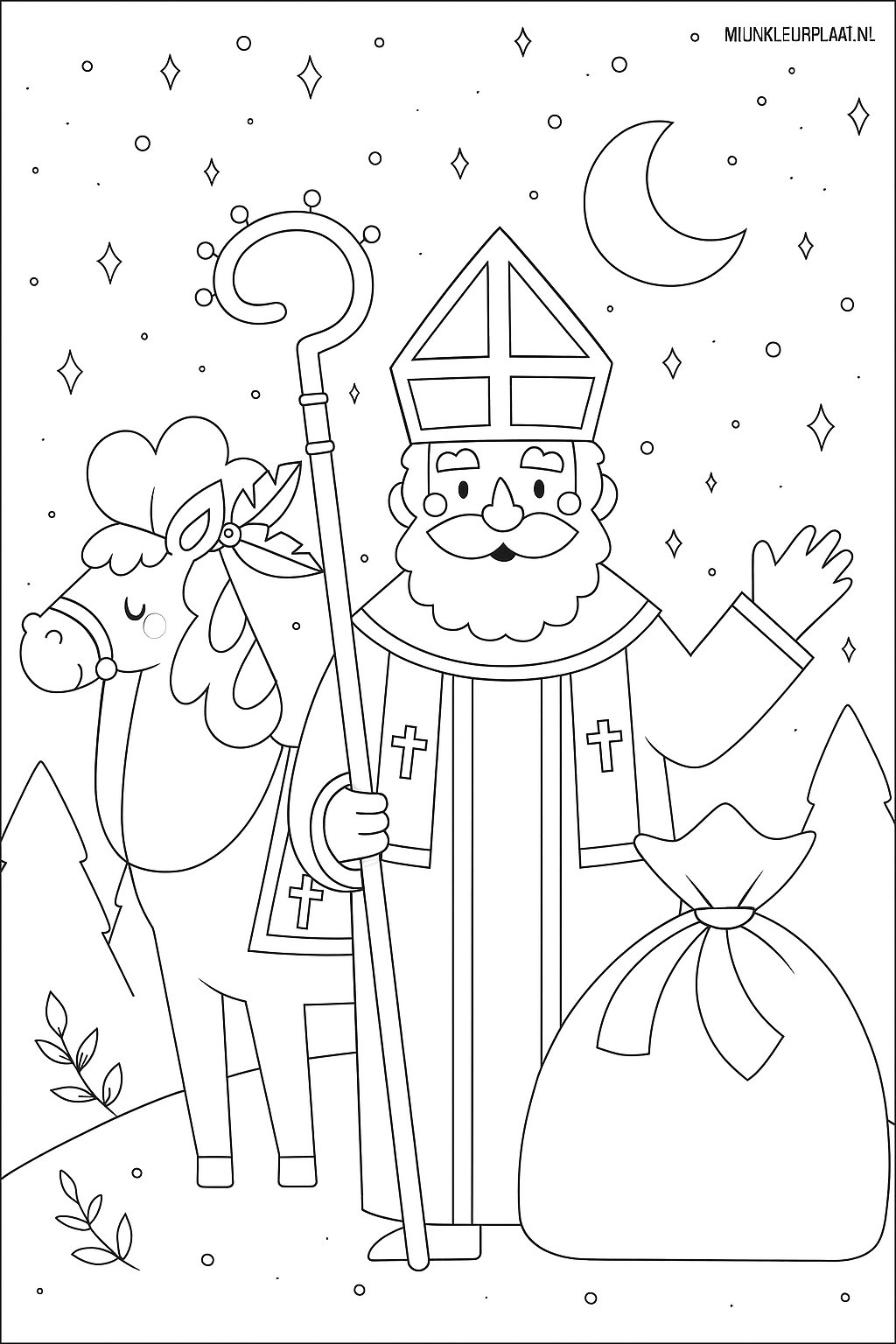 Sinterklaas Variant 2 coloring page for children