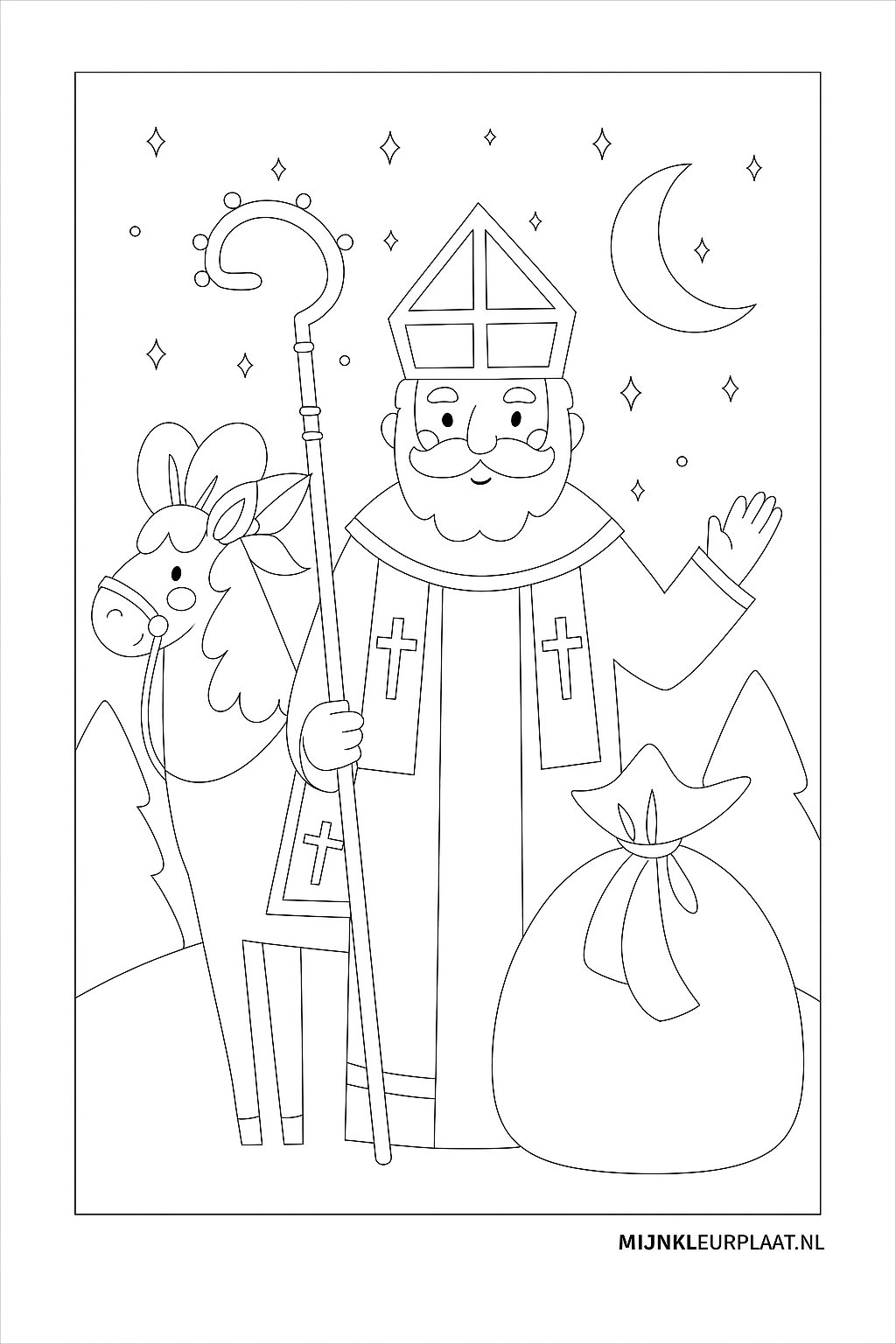 Sinterklaas Variant 4 coloring page for children