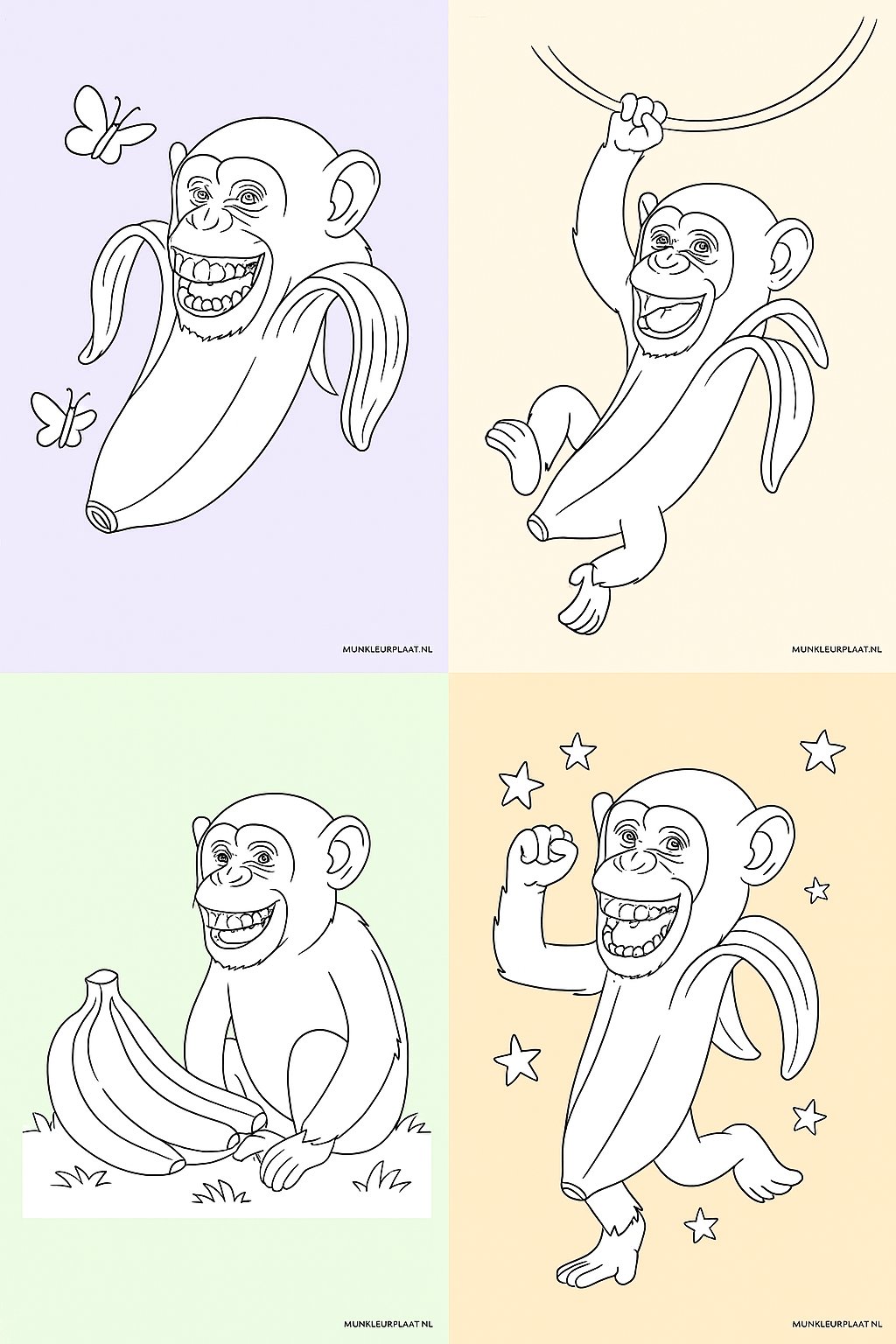 Chimpanzini Bananini Variant 1 coloring page for children