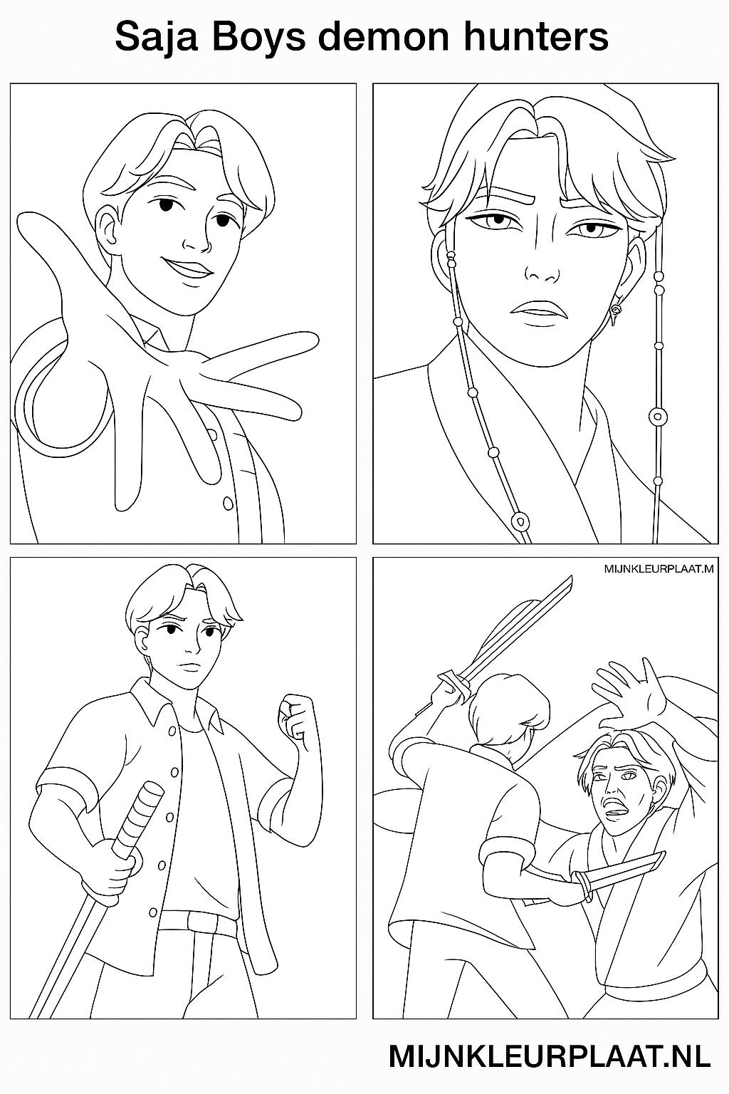 Saja Boys Demon Hunters Variant 1 coloring page for children