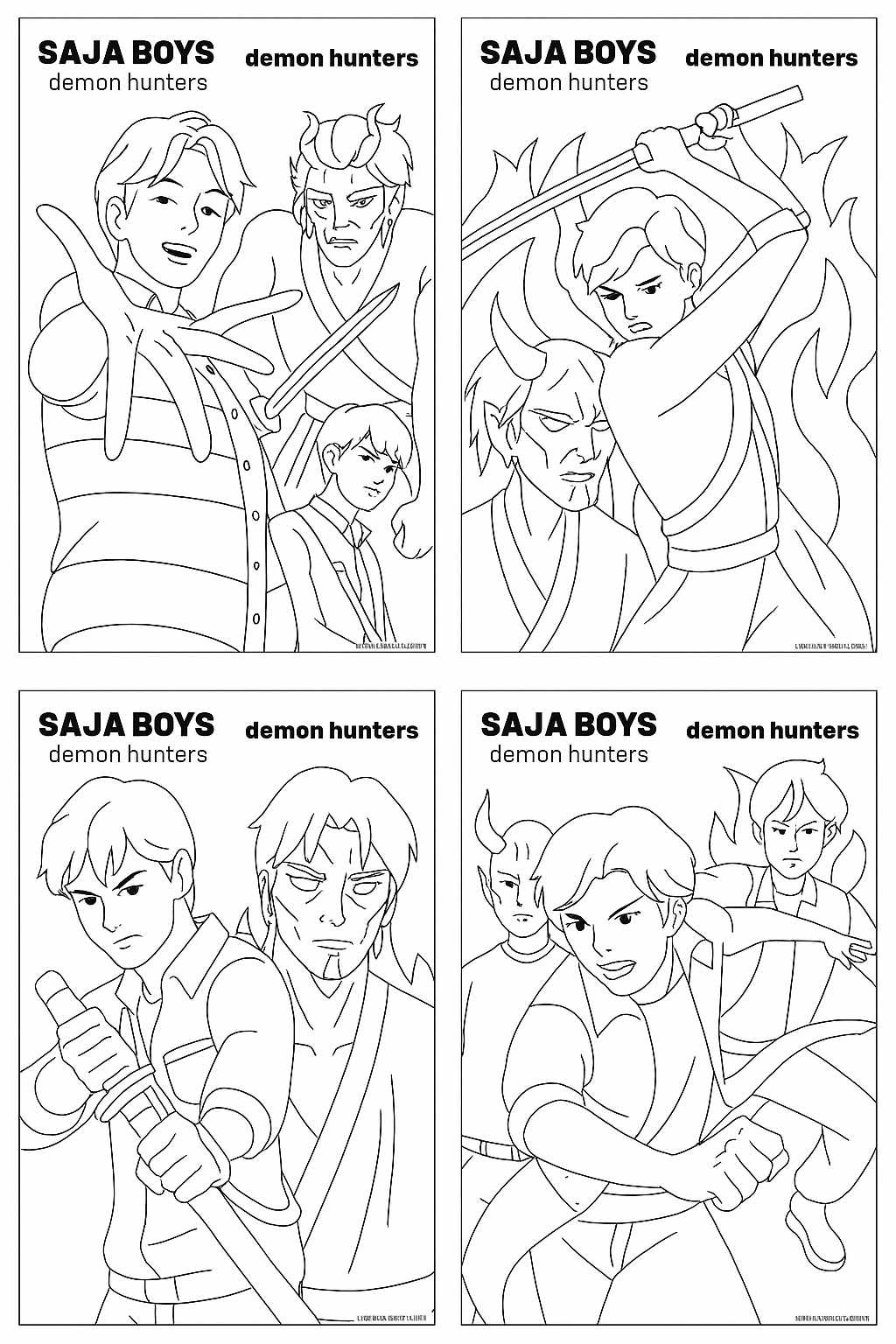 Free Saja Boys Demon Hunters Coloring Page - Variant 2 Coloring Page for Kids