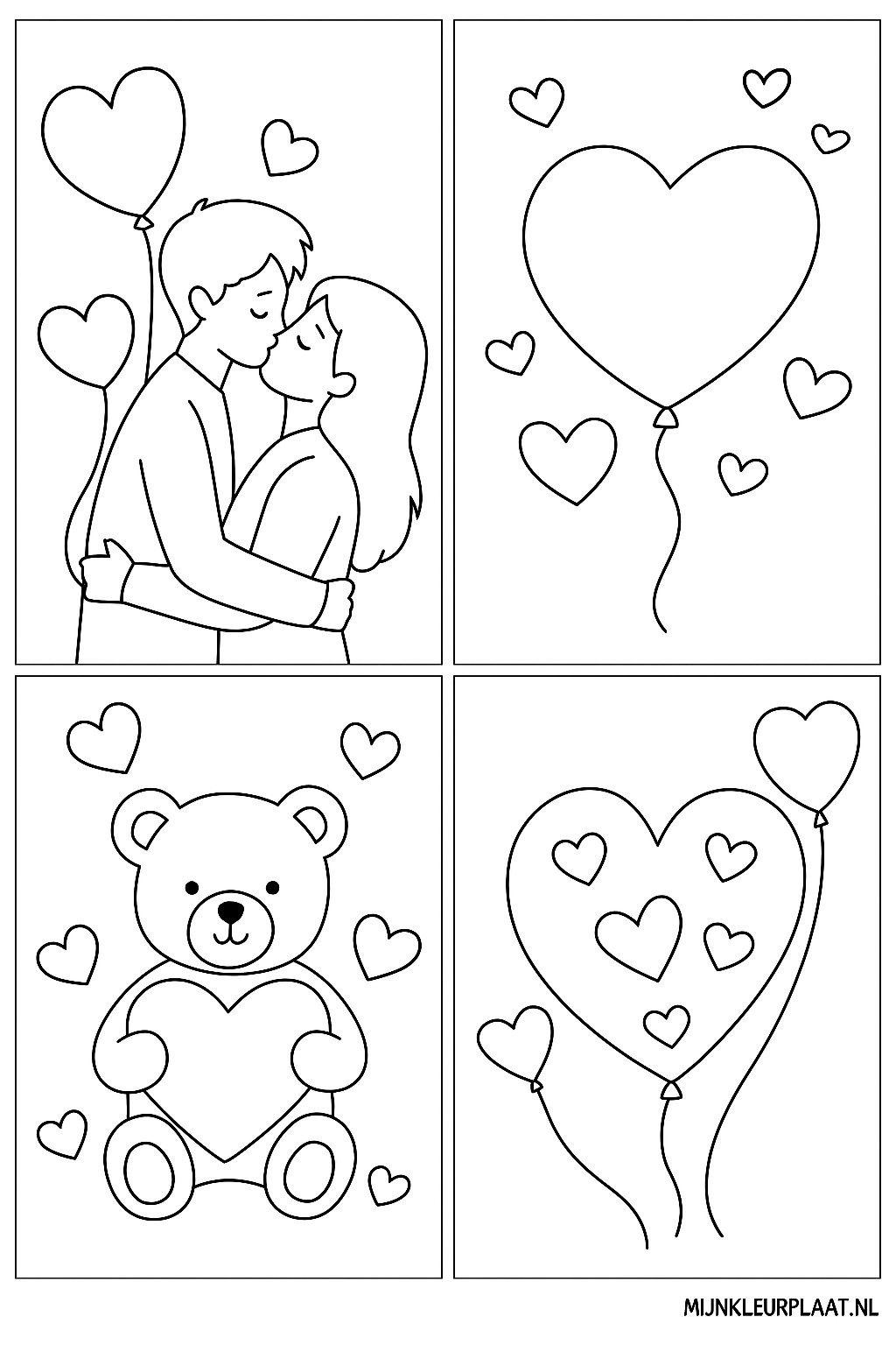 Valentijnsdag Variant 3 coloring page for children