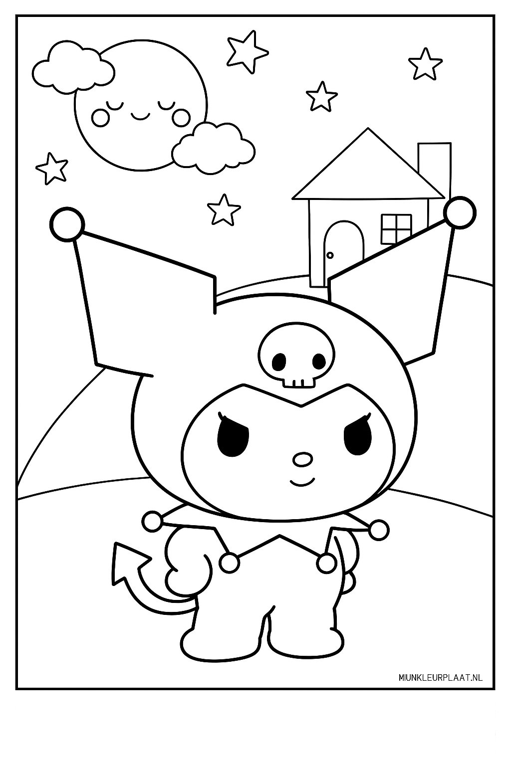 Kuromi Variant 1 coloring page for children