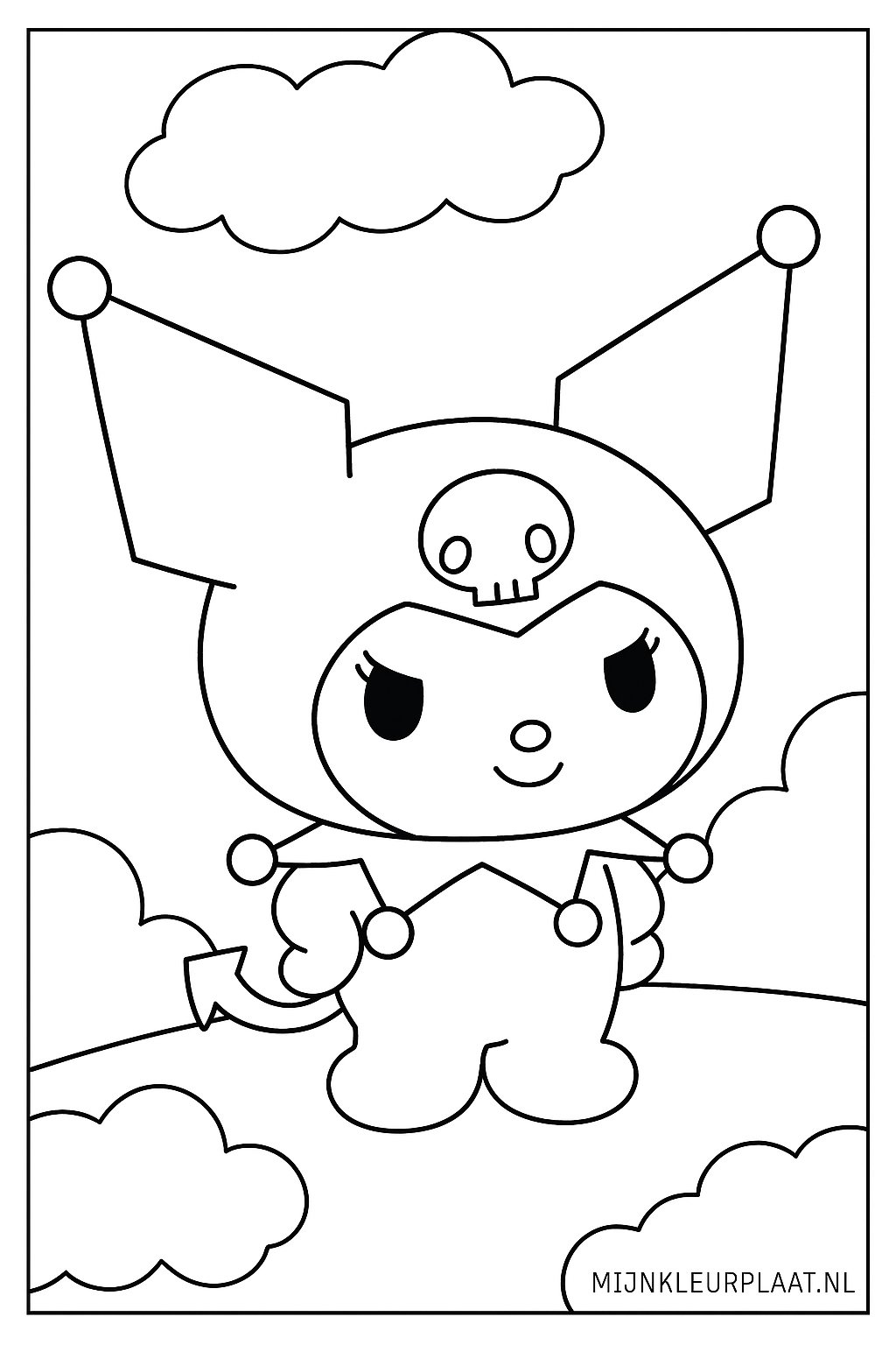 Kuromi Variant 2 coloring page for children
