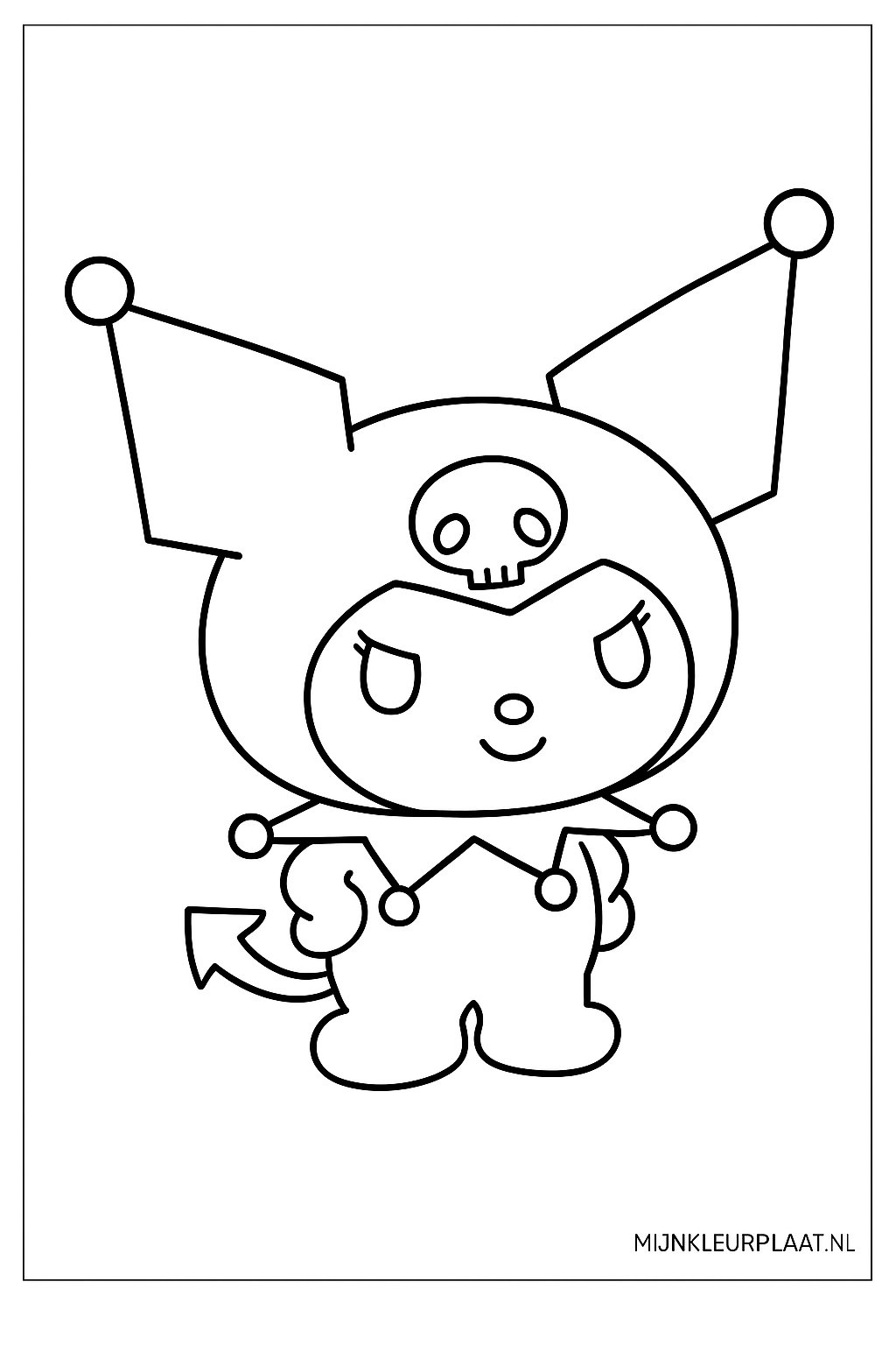 Kuromi Variant 3 coloring page for children